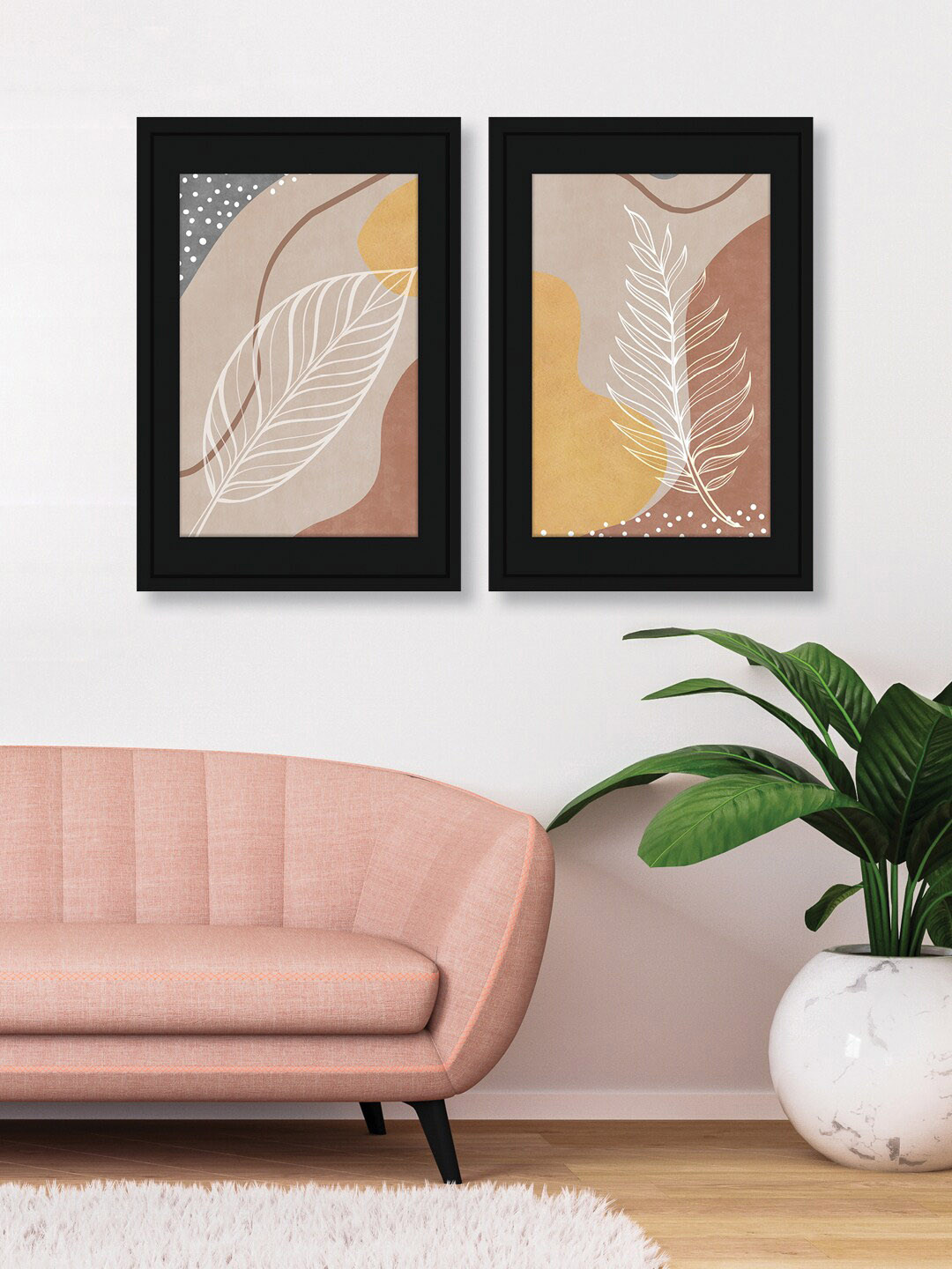 

RANDOM White 2 Pieces Leaves Wall Art
