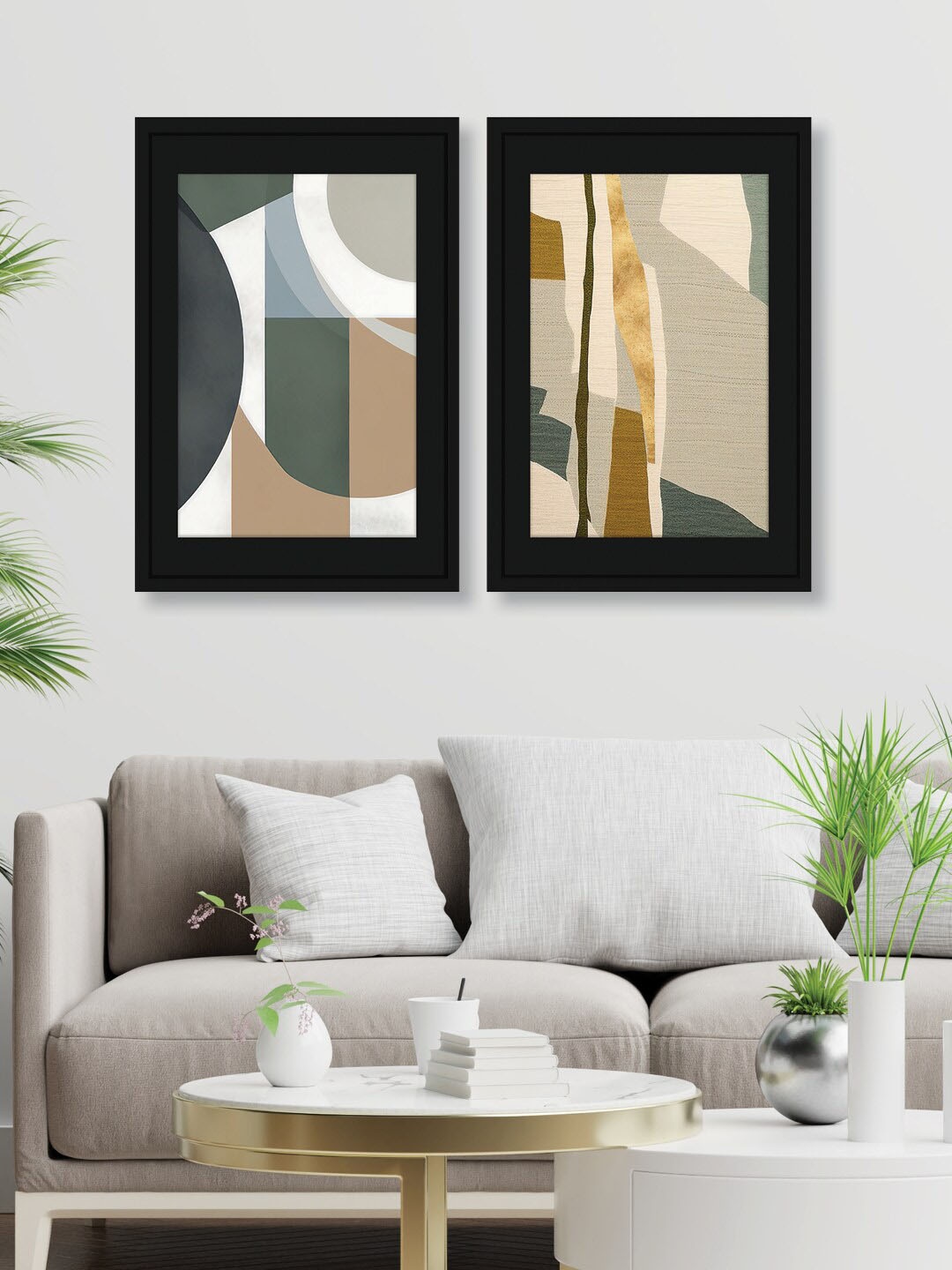 

RANDOM Black & Peach 2 Pieces Abstract Creative Wall Art, Multi
