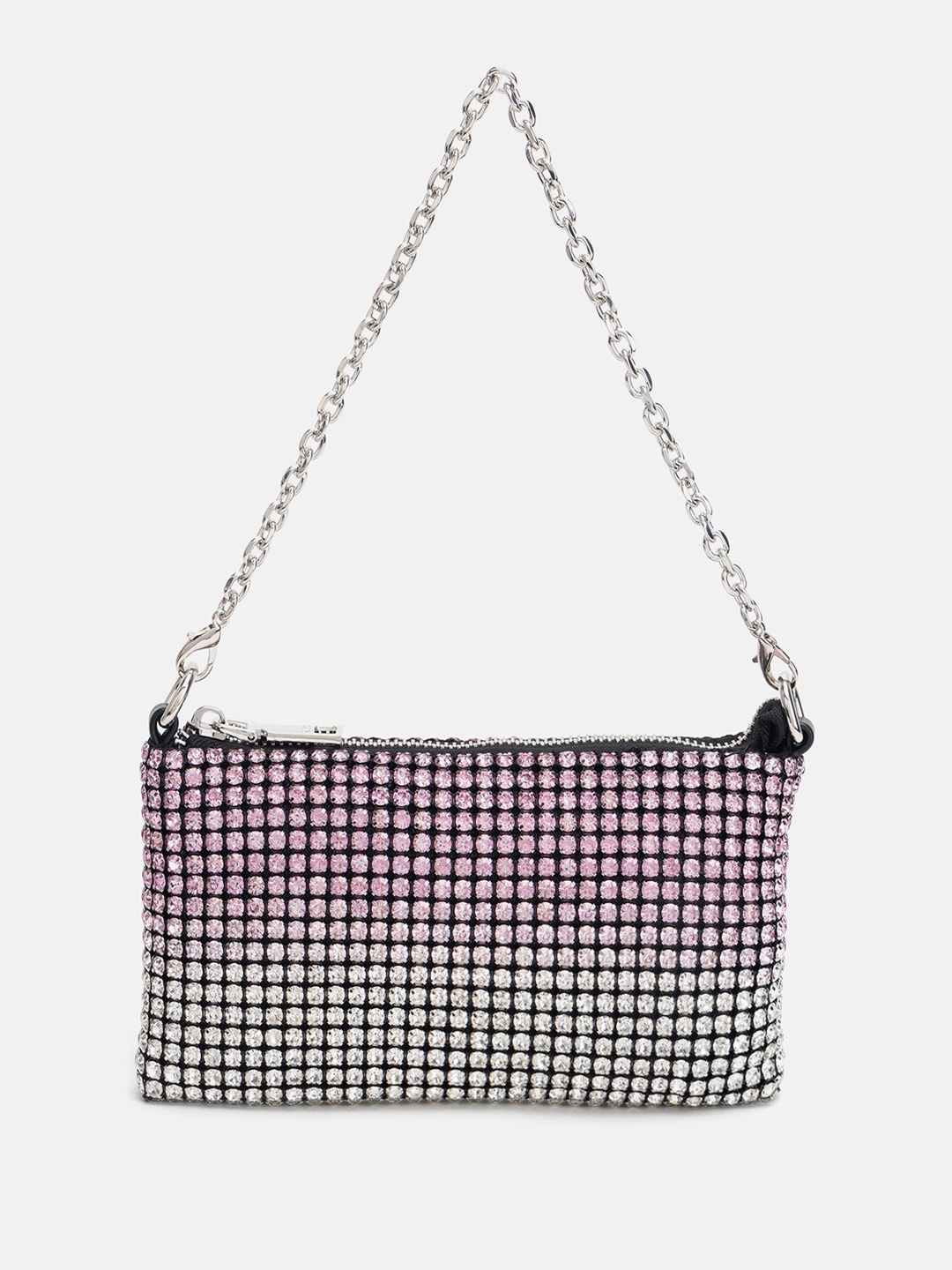 

Kazo Embellished Structured Fabric Sling Bag, Pink