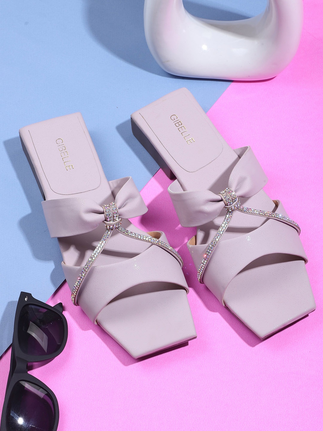 

Gibelle Embellished Open Toe Flats, Peach