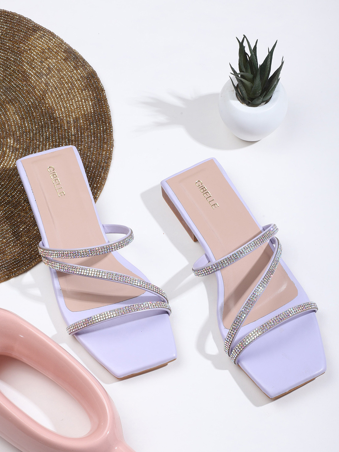 

Gibelle Embellished Open Toe Flats, Lavender