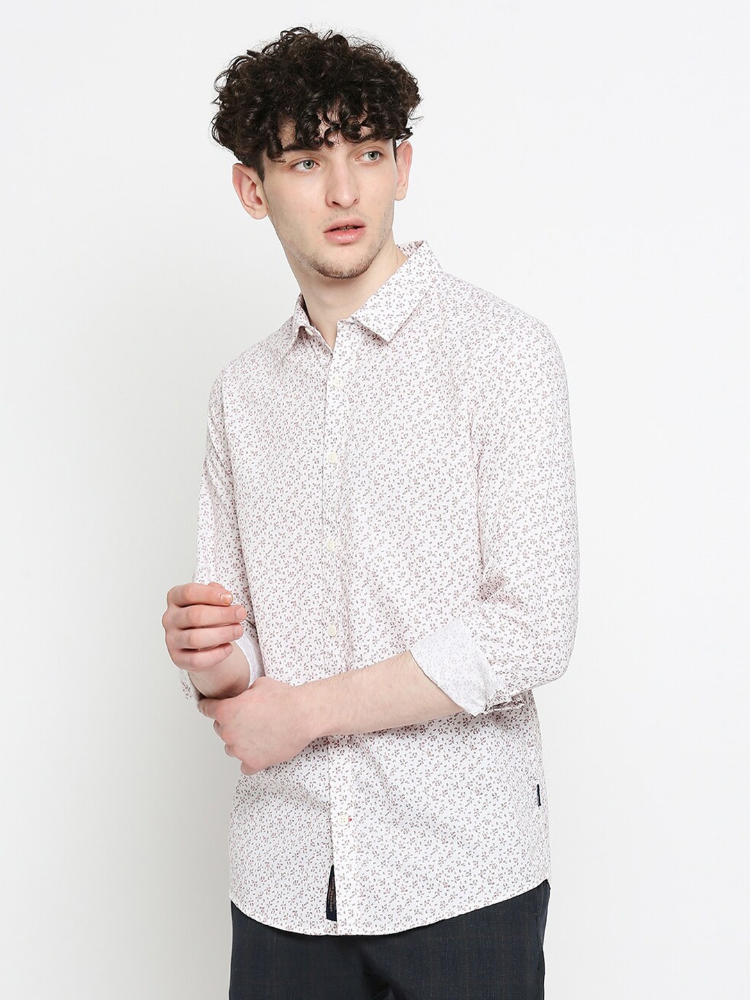 

Being Human Slim Fit Micro Ditsy Printed Casual Shirt, White