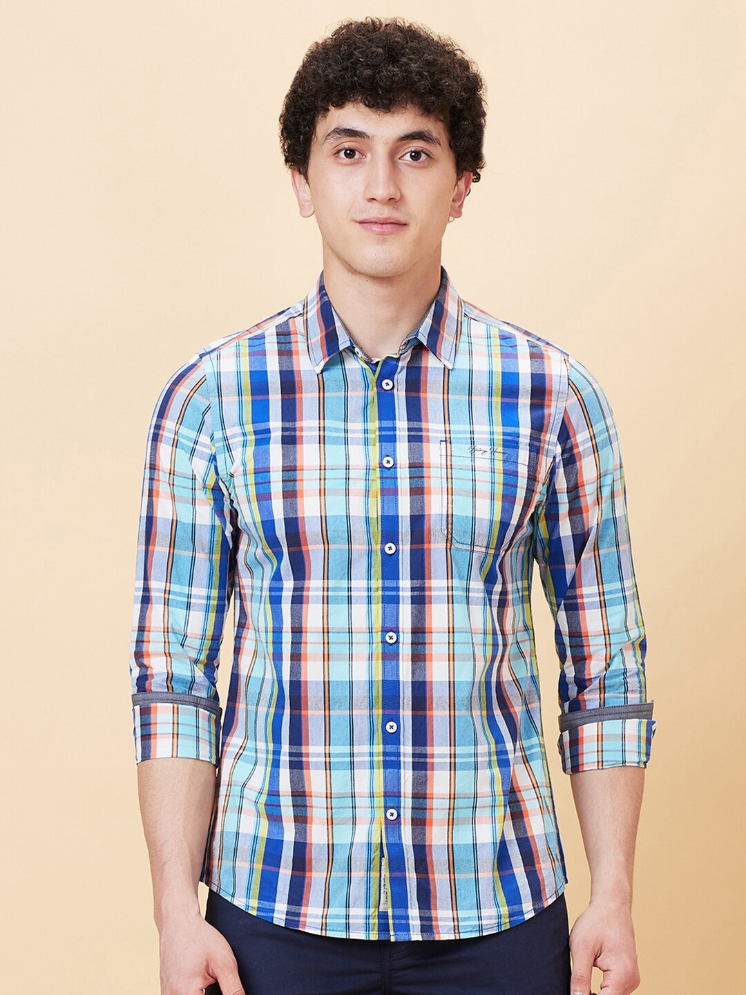 

Being Human Slim Fit Tartan Checked Casual Shirt, White
