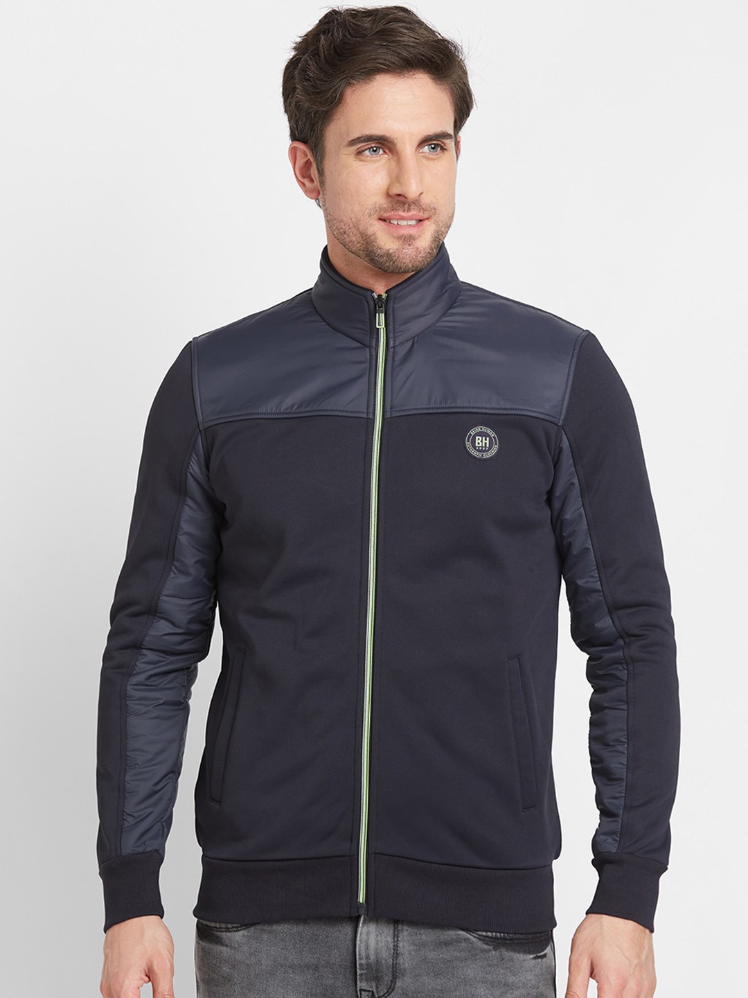 

Being Human Mock Collar Bomber Jacket, Navy blue