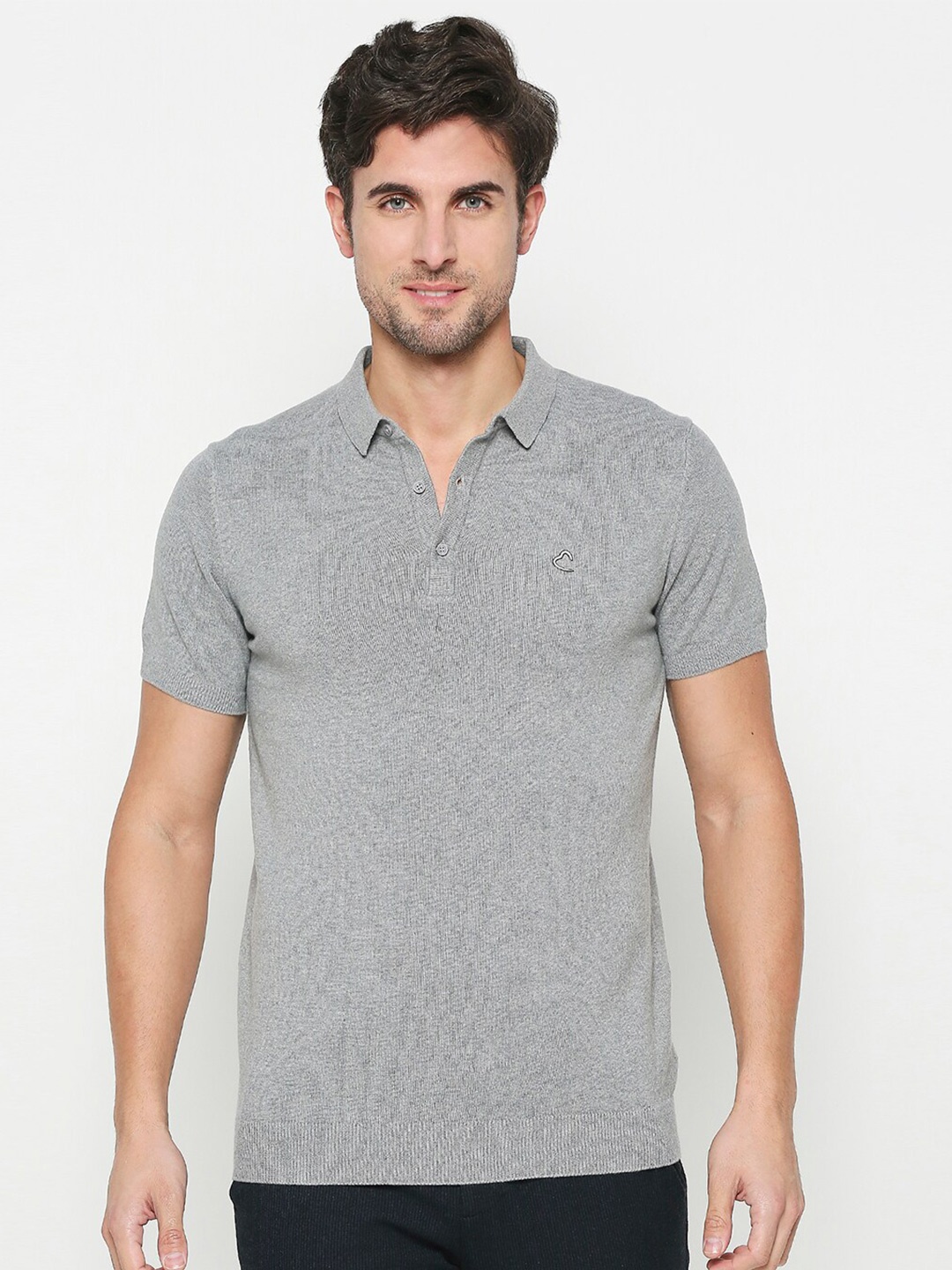 

Being Human Cotton Polo Collar T-shirt, Grey