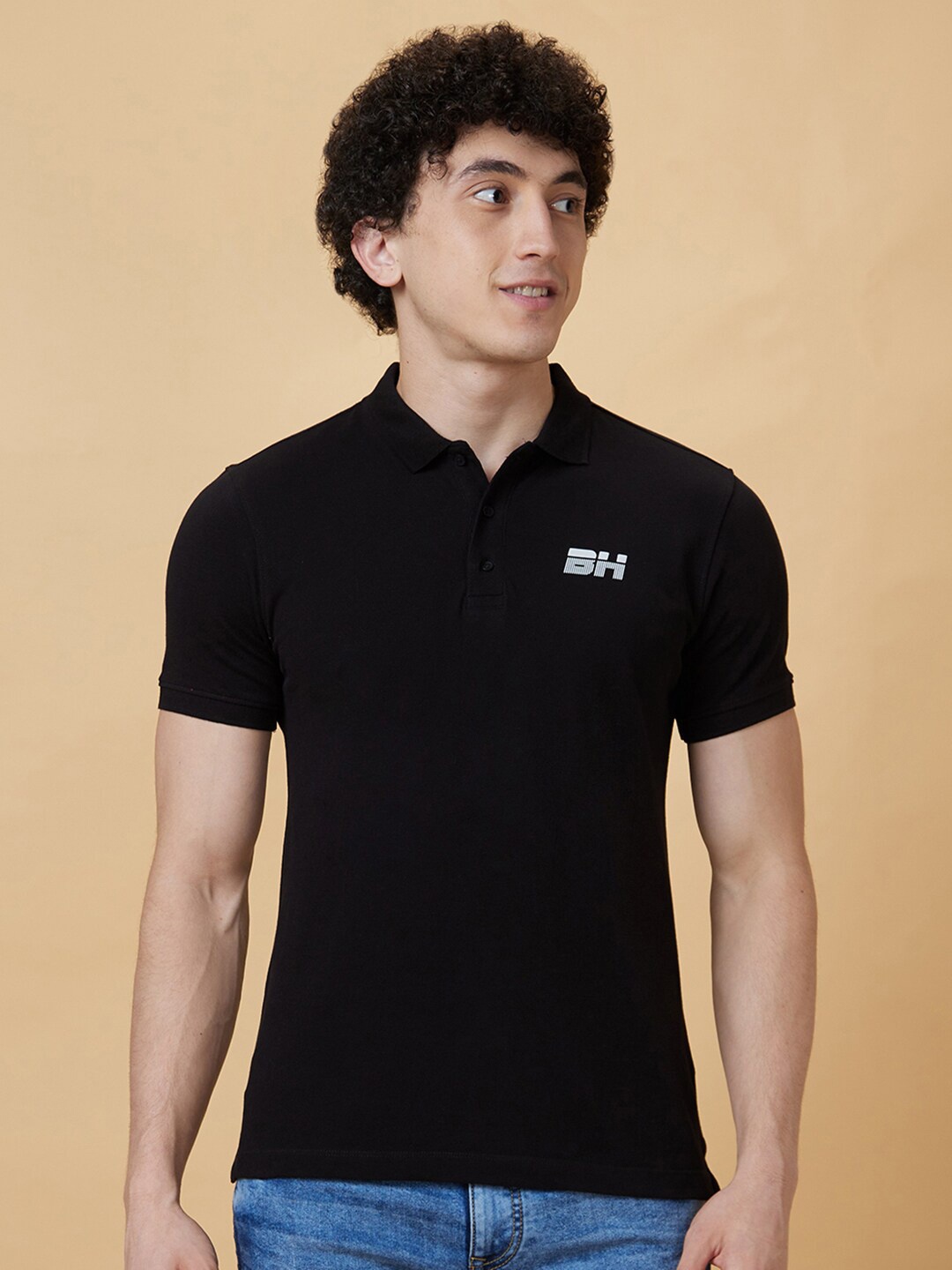 

Being Human Polo Collar T-shirt, Black