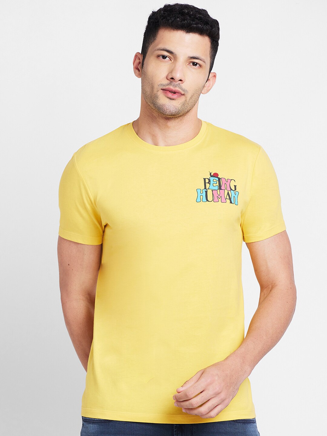 

Being Human Round Neck T-shirt, Yellow