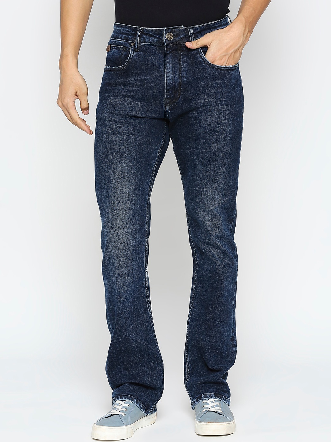 

Being Human Men Bootcut Light Fade Stretchable Jeans, Blue