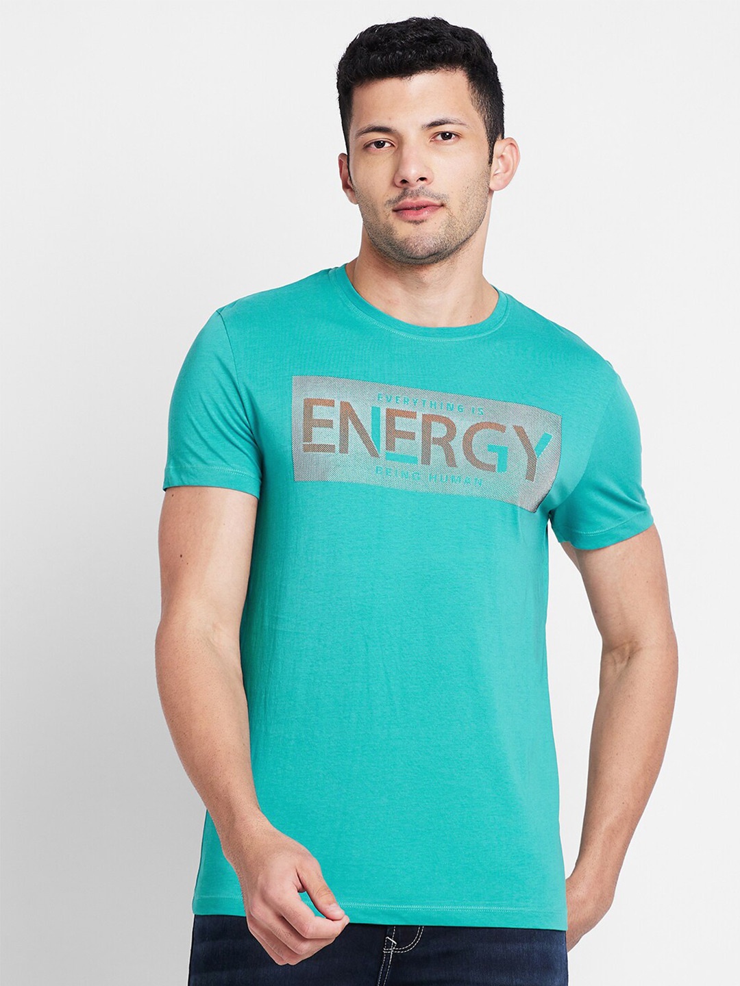 

Being Human Typography Printed Casual T-shirt, Blue