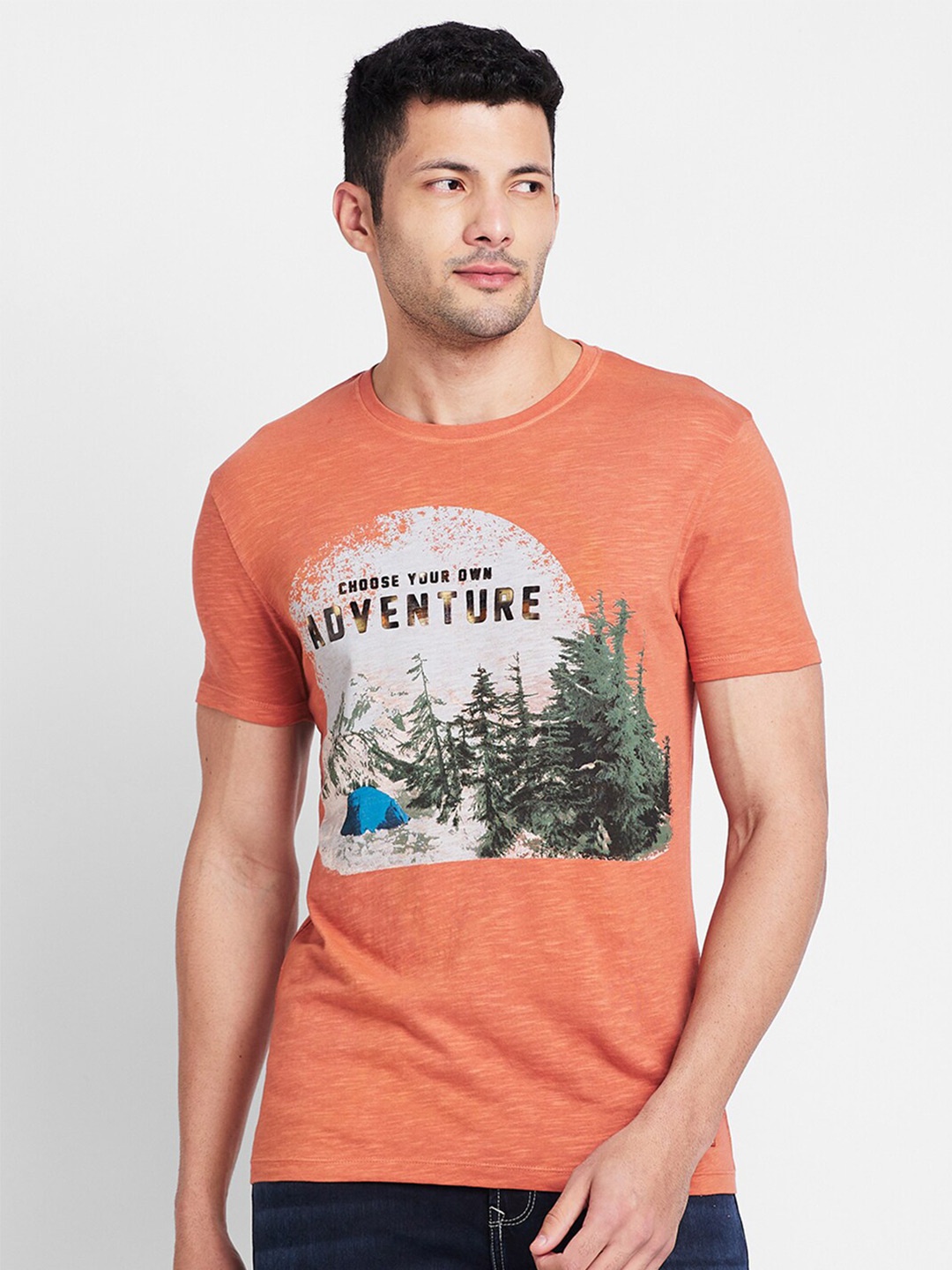 

Being Human Graphic Printed Casual T-shirt, Orange