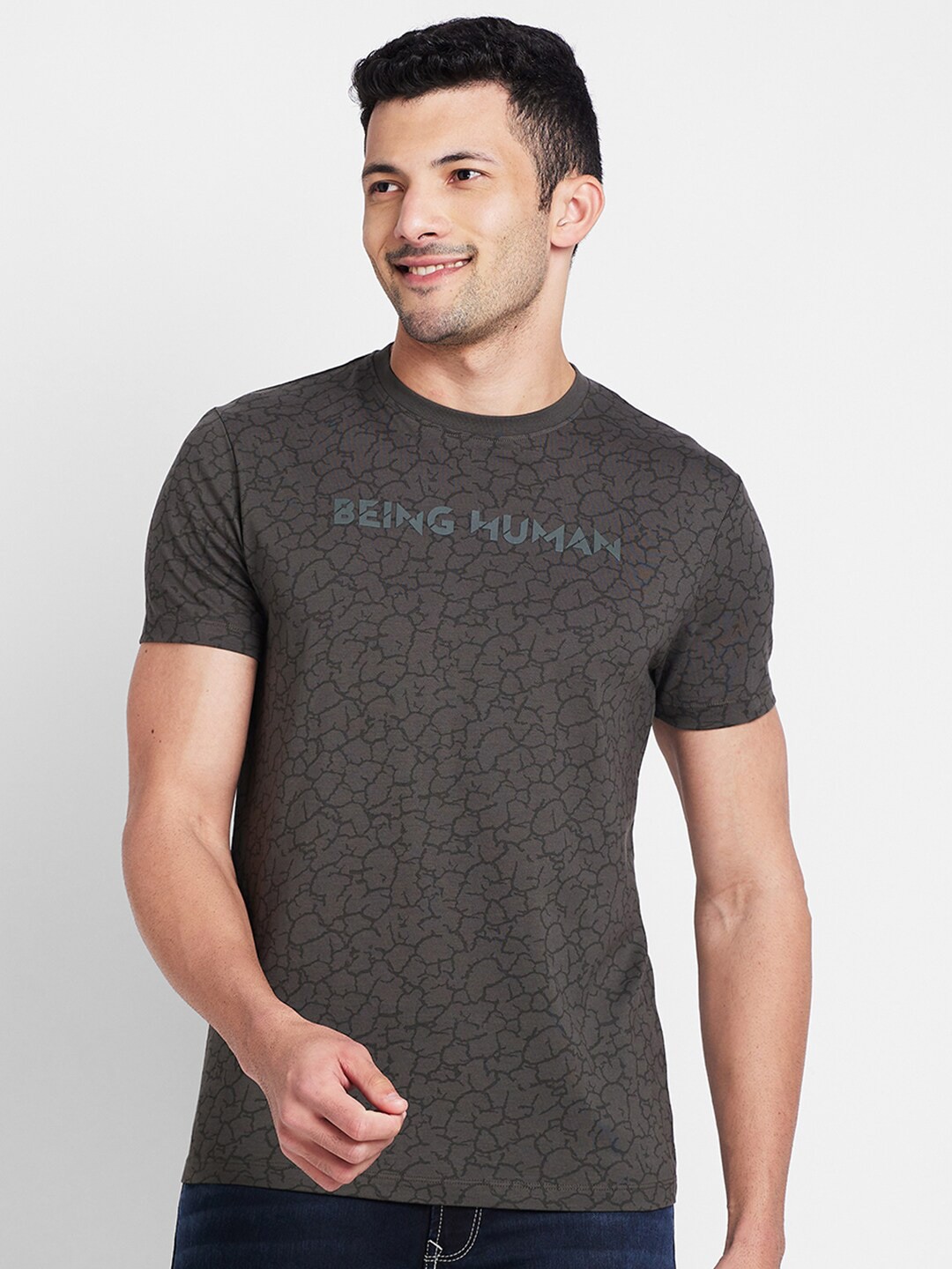 

Being Human Abstract Printed Casual T-shirt, Black