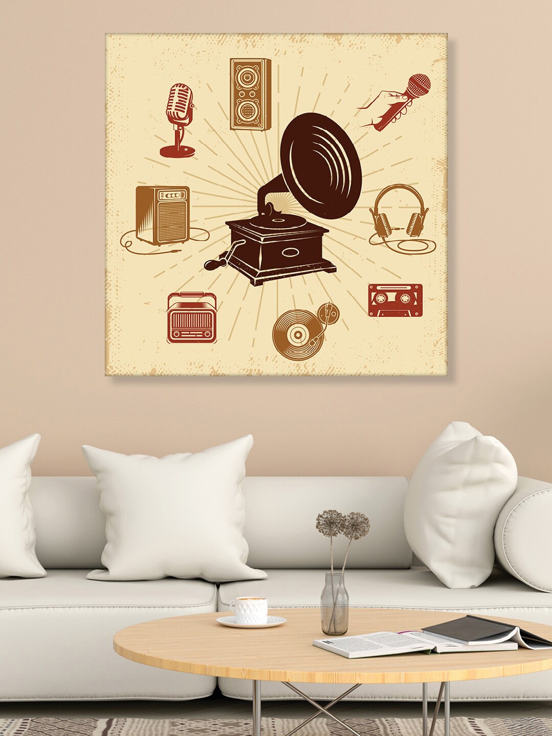 

RANDOM Beige & Brown Abstract Canvas Painting Wall Art