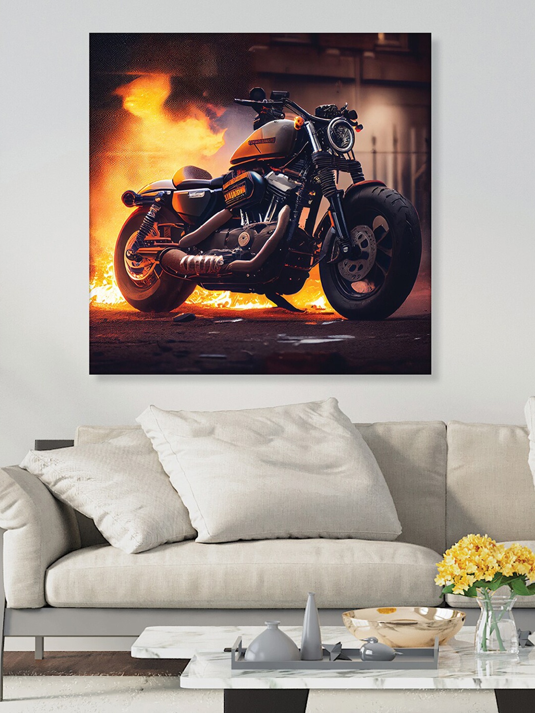 

RANDOM Black & Orange Wooden Painting Wall Art