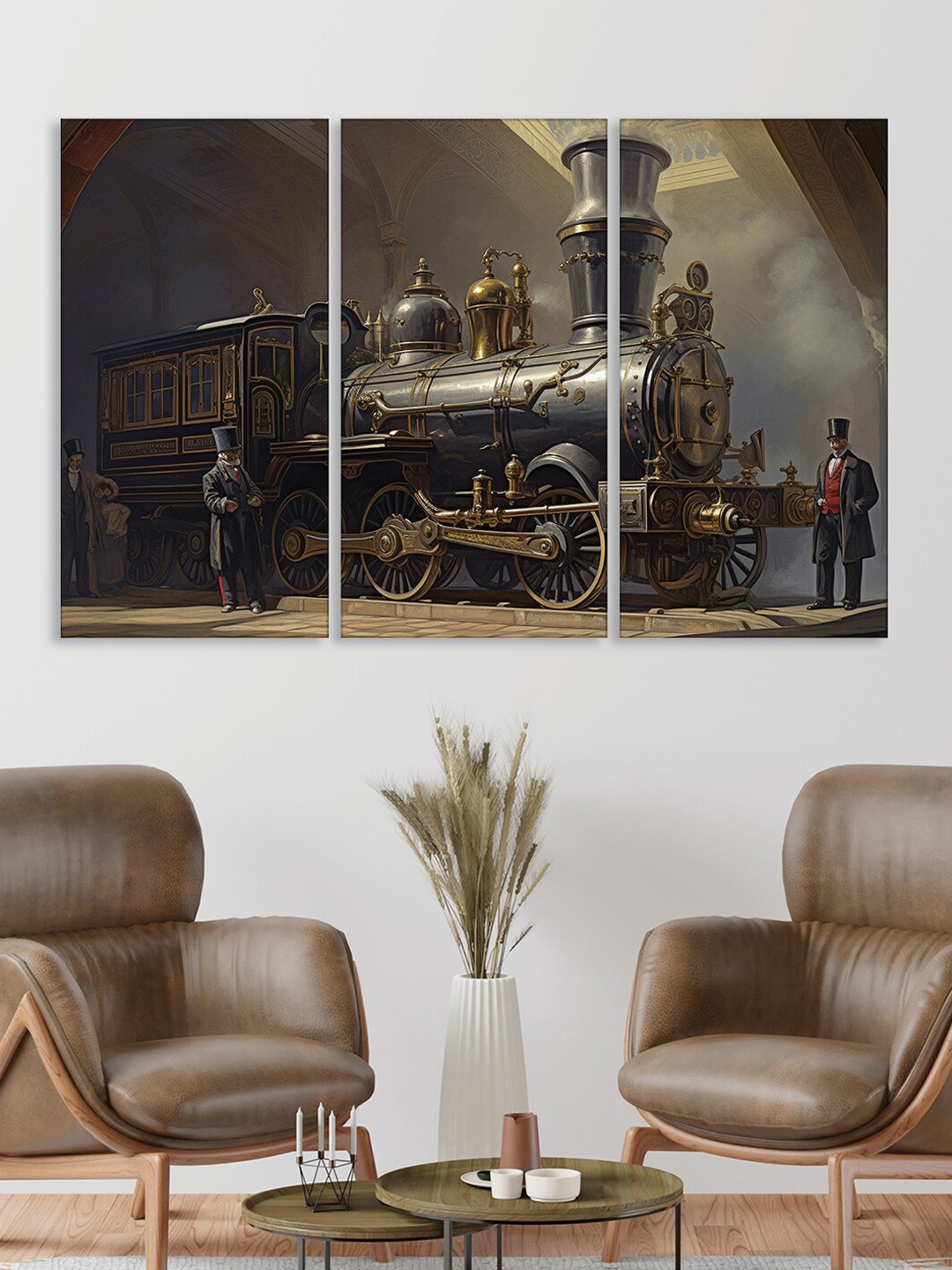

RANDOM Grey 3 Pieces Rail Engine Printed Canvas Wall Art