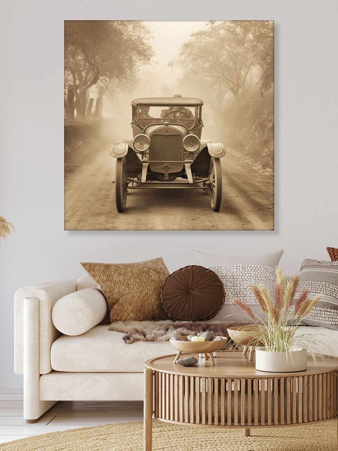 

RANDOM Brown & Black Canvas Wooden Framed Photographic Wall Art