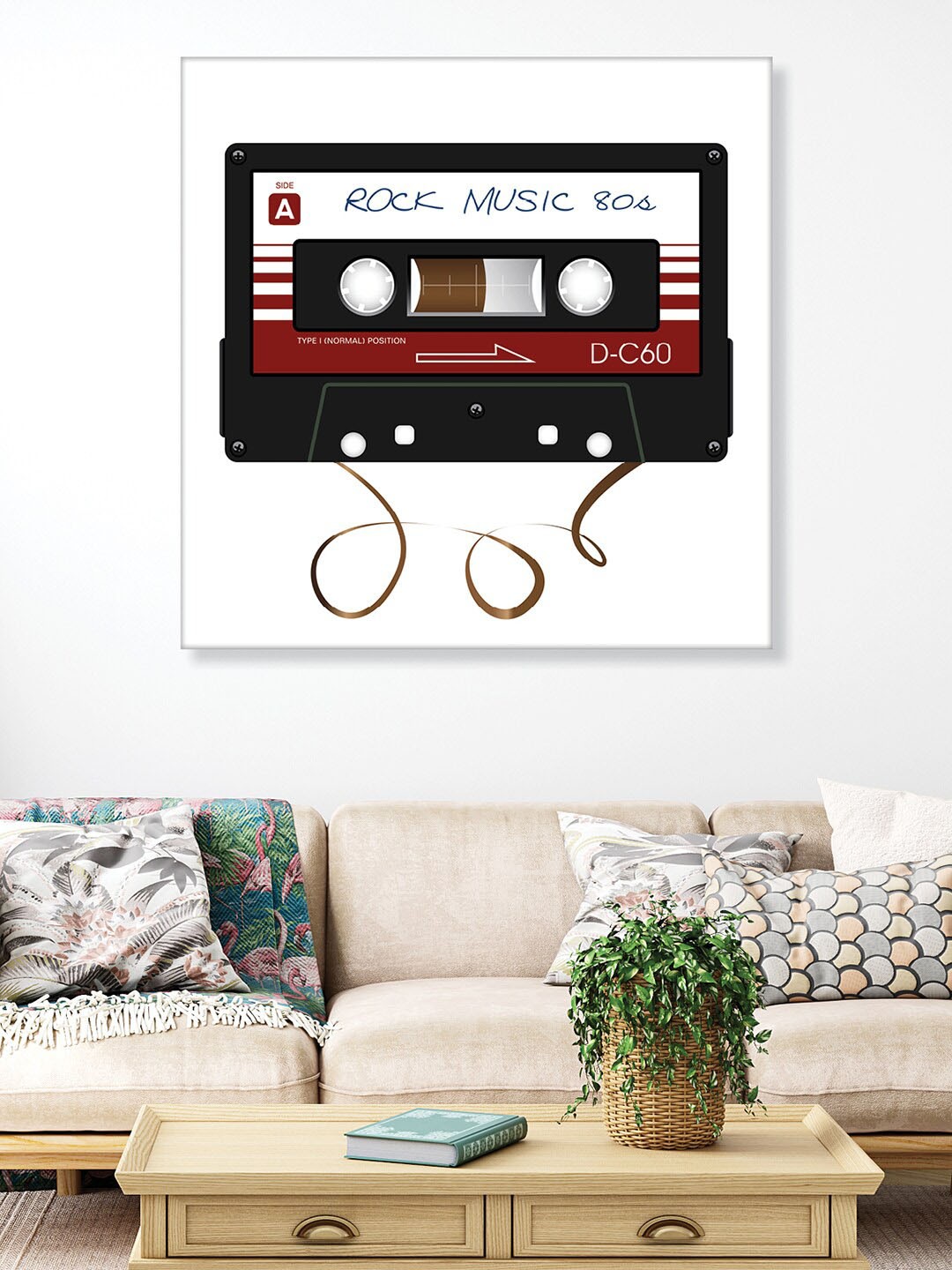 

RANDOM White, Black & Red Framed Painting Wall Art