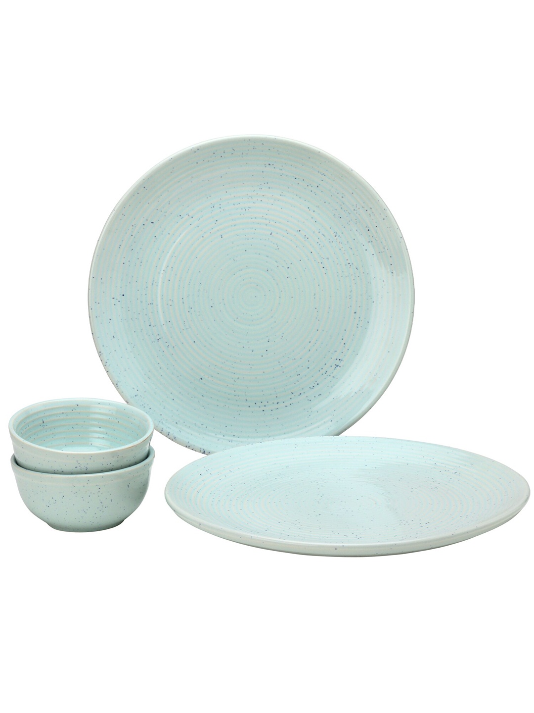 

BODHI HOUSE 4 Pieces Green Textured Ceramic Glossy Dinner Set
