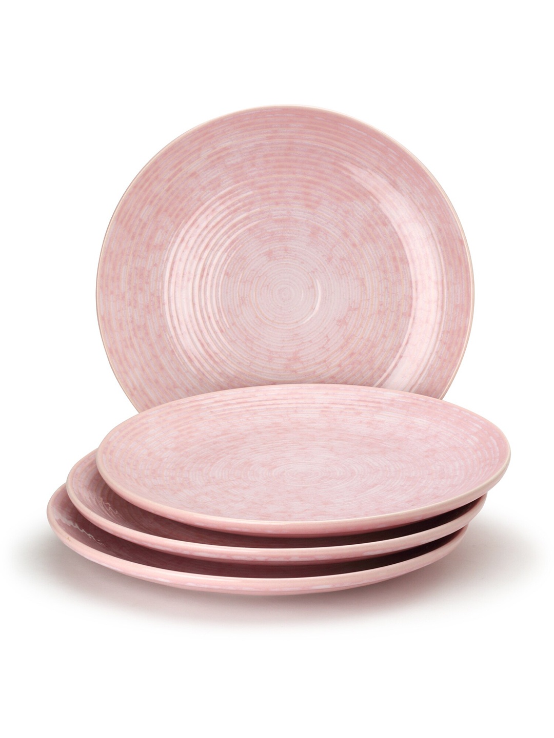 

BODHI HOUSE Pink 4 Pieces Textured Ceramic Glossy Plates