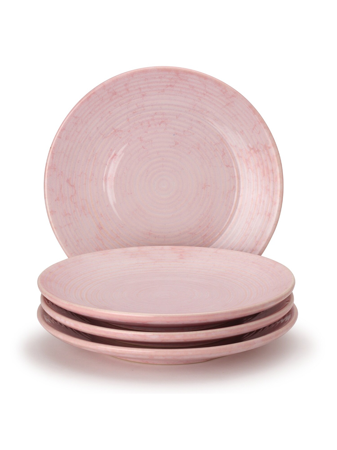 

BODHI HOUSE 4 Pieces Pink Textured Ceramic Glossy Plates