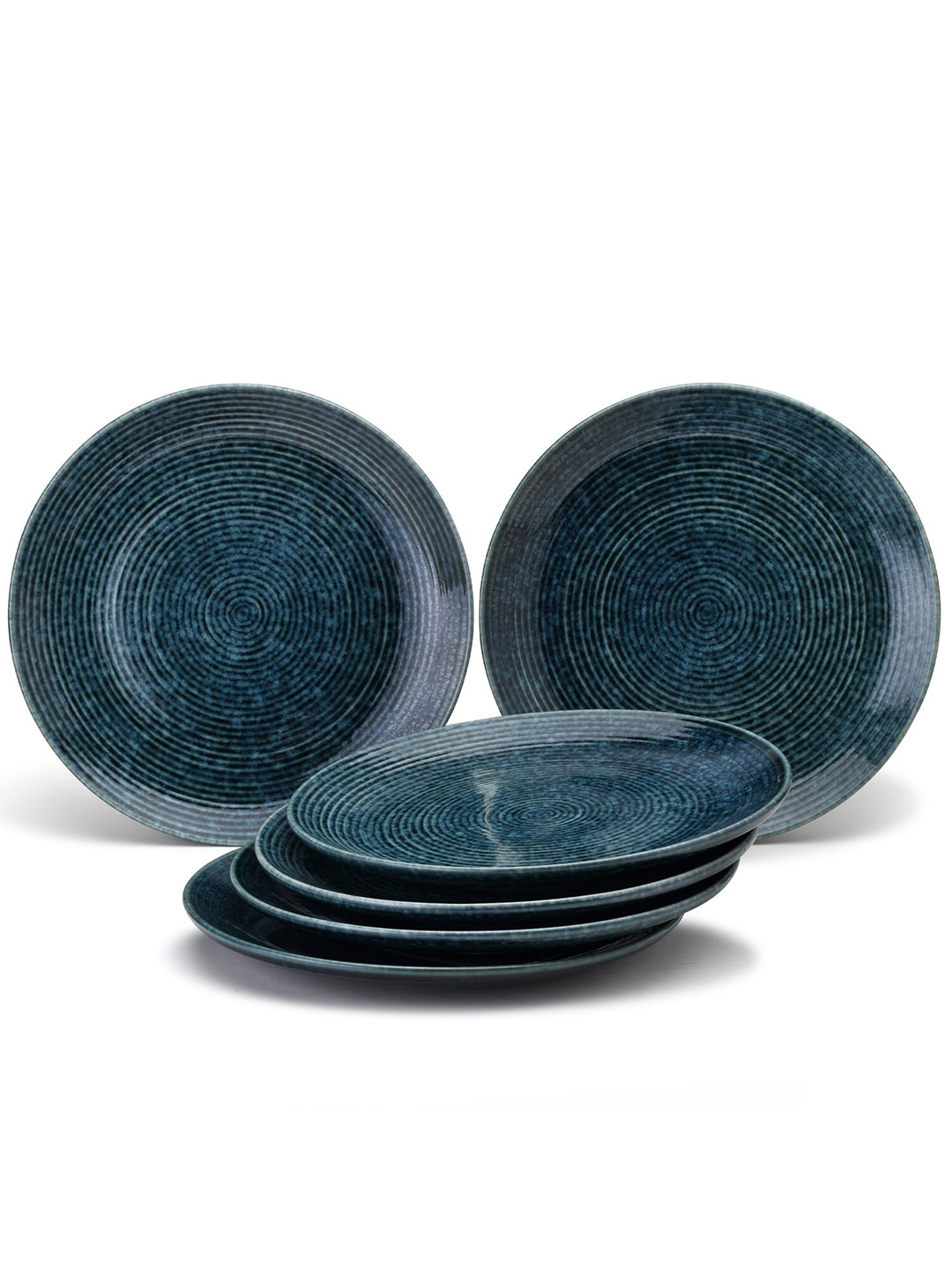 

BODHI HOUSE Teal 6 Pieces Ceramic Glossy Plates