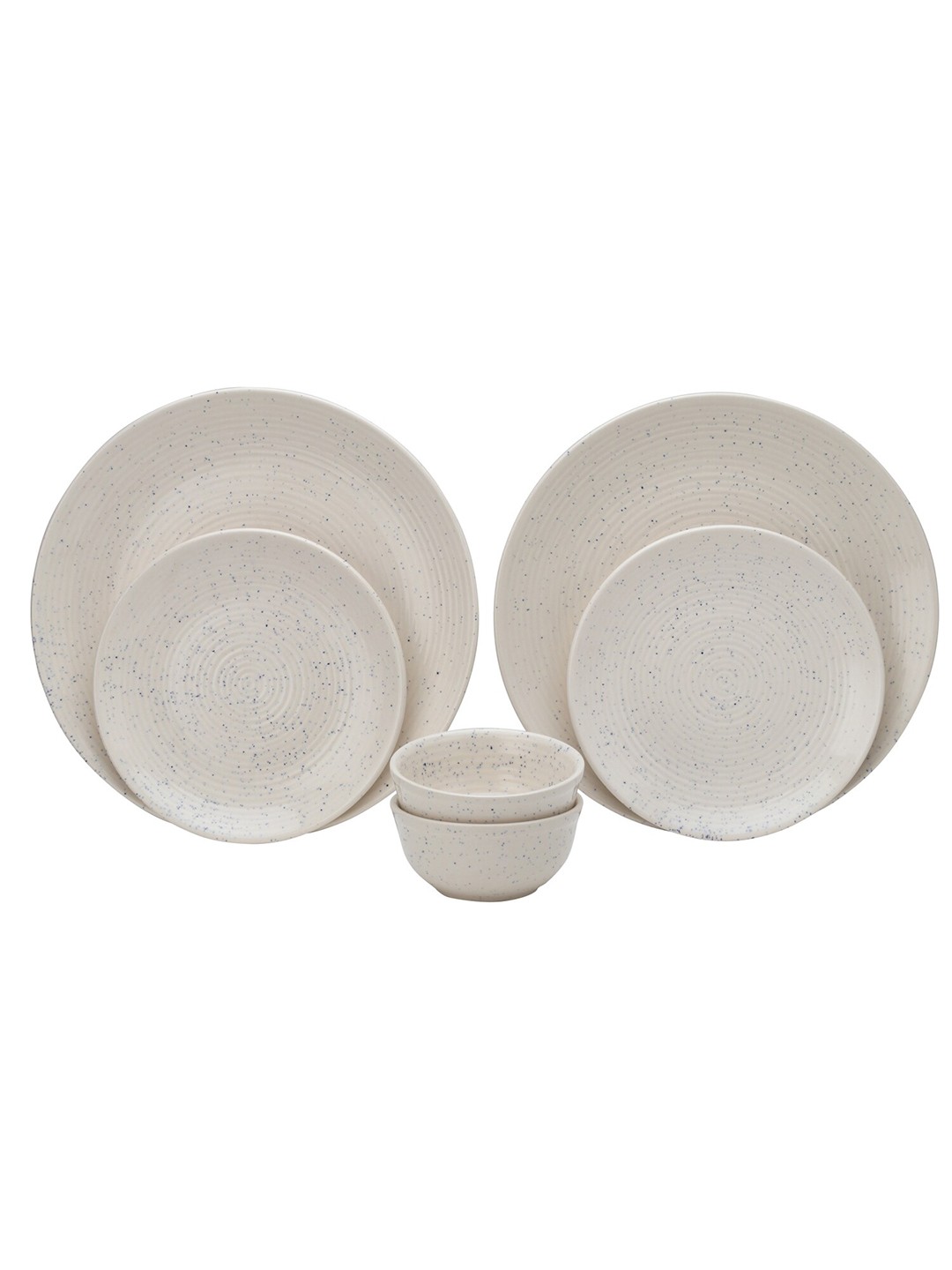 

BODHI HOUSE 6 Pieces White Textured Ceramic Glossy Dinner Set