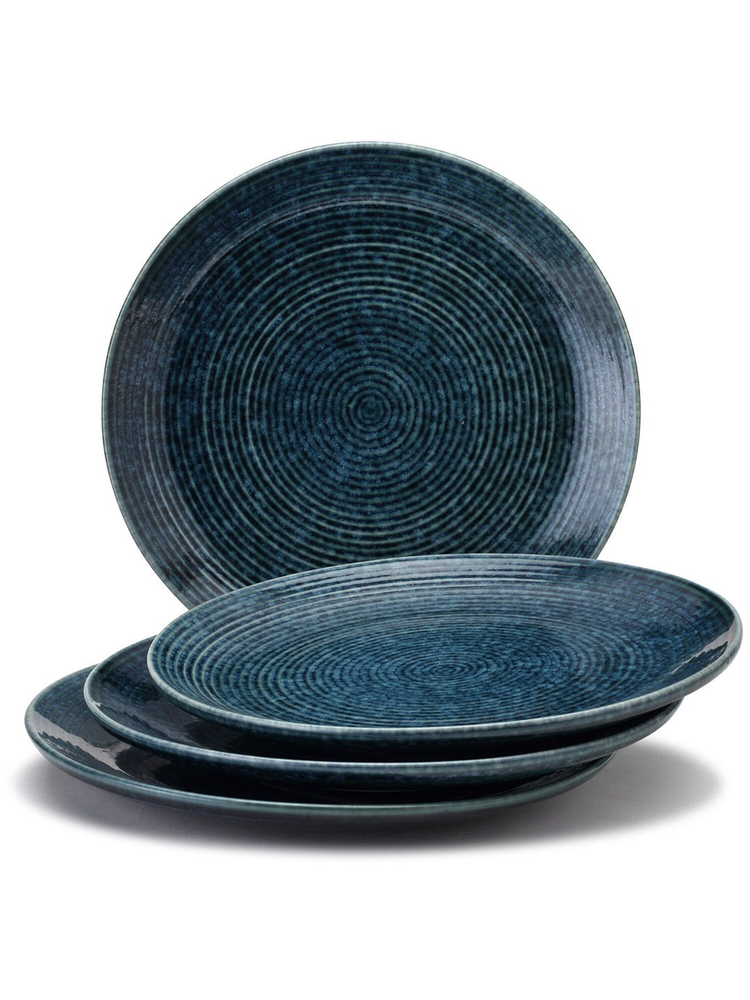 

BODHI HOUSE Green 4 Pieces Printed Ceramic Glossy Dinner Plates