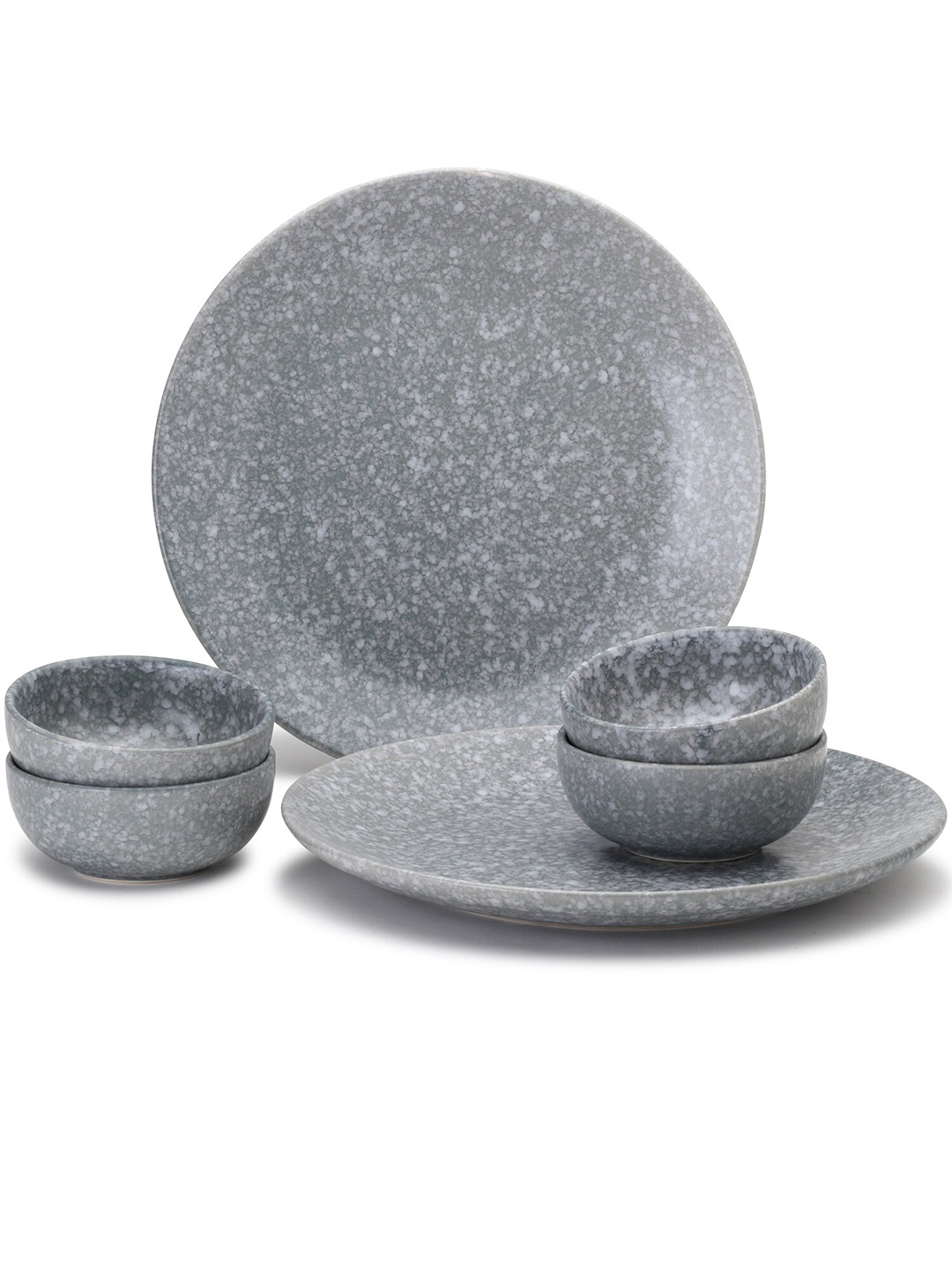 

BODHI HOUSE Grey 6 Pieces Handcrafted Ceramic Glossy Dinner Set