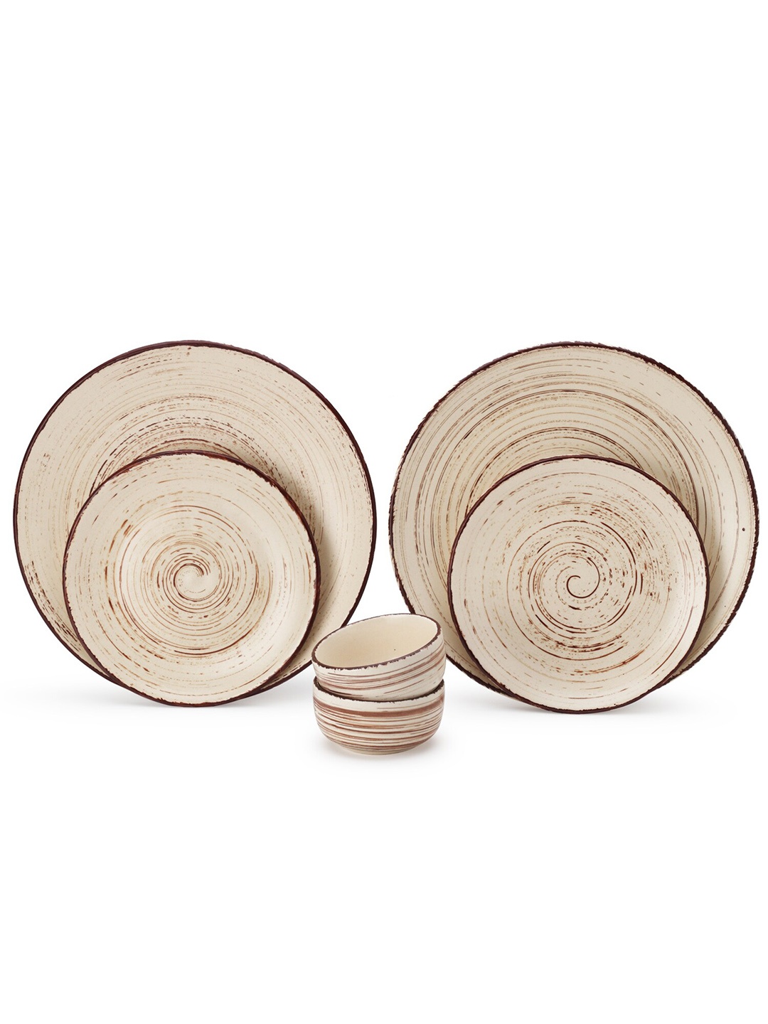 

BODHI HOUSE 6 Pieces Beige Printed Ceramic Glossy Dinner Set