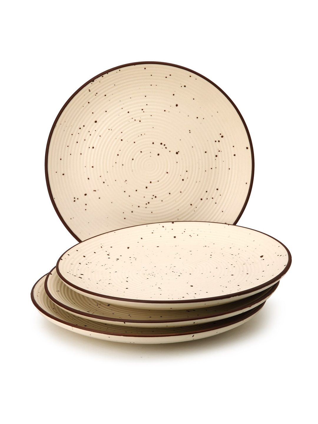 

BODHI HOUSE Beige & Brown 4 Pieces Ceramic Glossy Dinner Plates