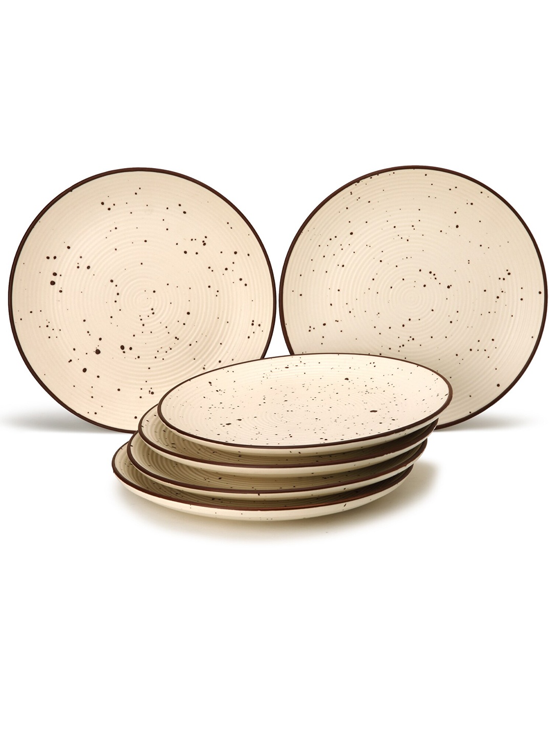 

BODHI HOUSE 6 Pieces Beige Printed Stoneware Glossy Plates