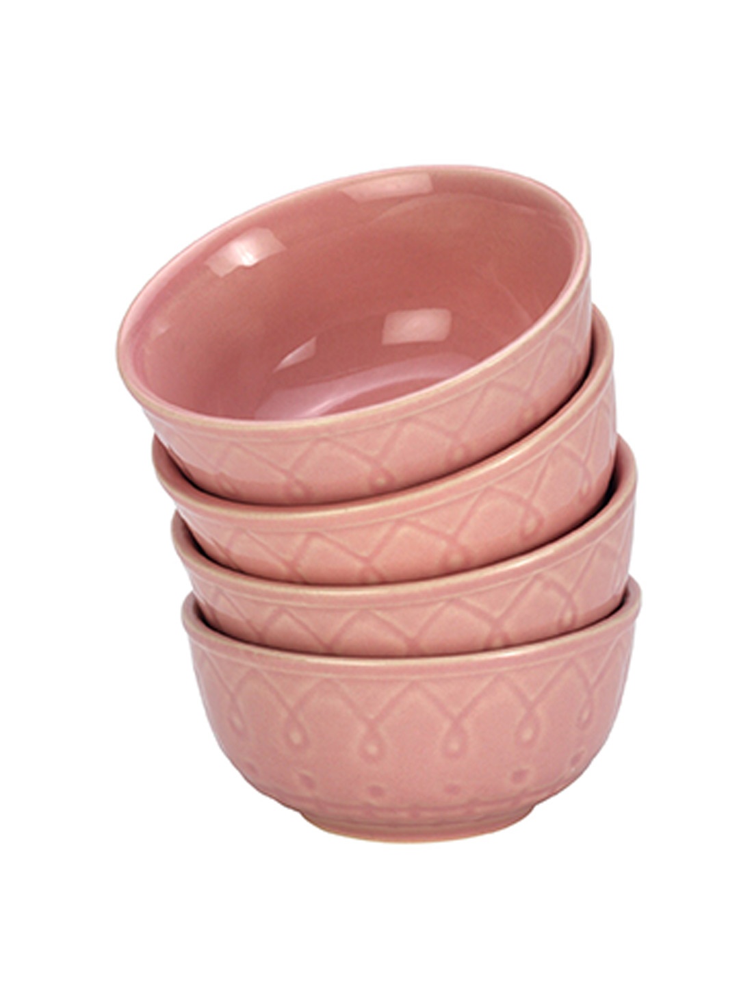 

BODHI HOUSE Pink 4 Pieces Handcrafted Ceramic Glossy Bowls