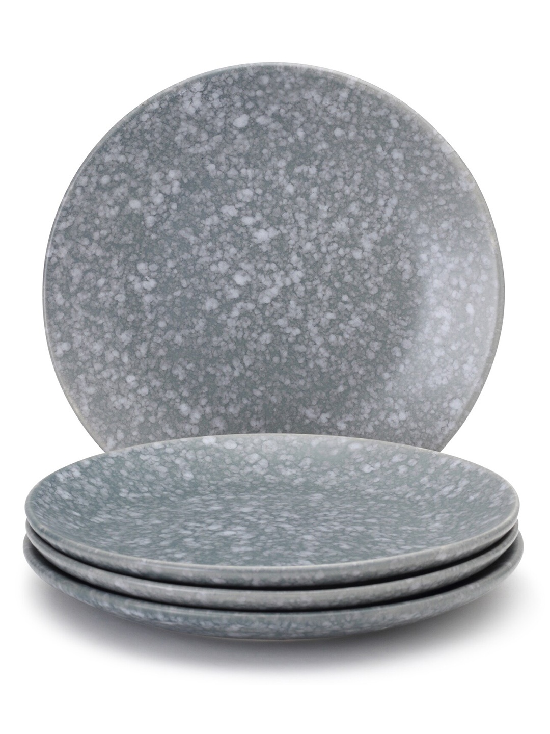 

BODHI HOUSE Grey 4 Pieces Printed Ceramic Glossy Plates