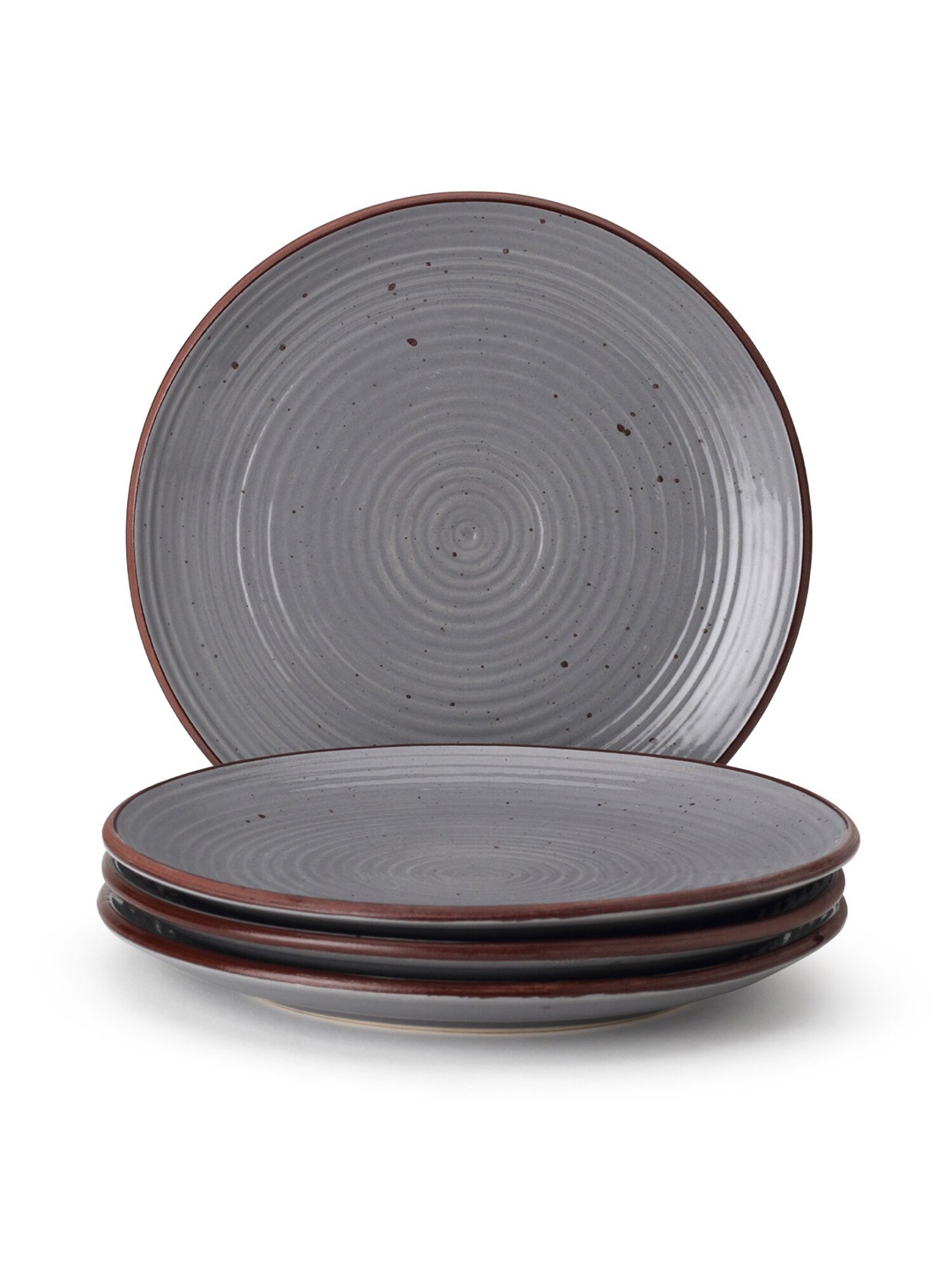 

BODHI HOUSE 4 Pieces Grey Textured Ceramic Glossy Plates