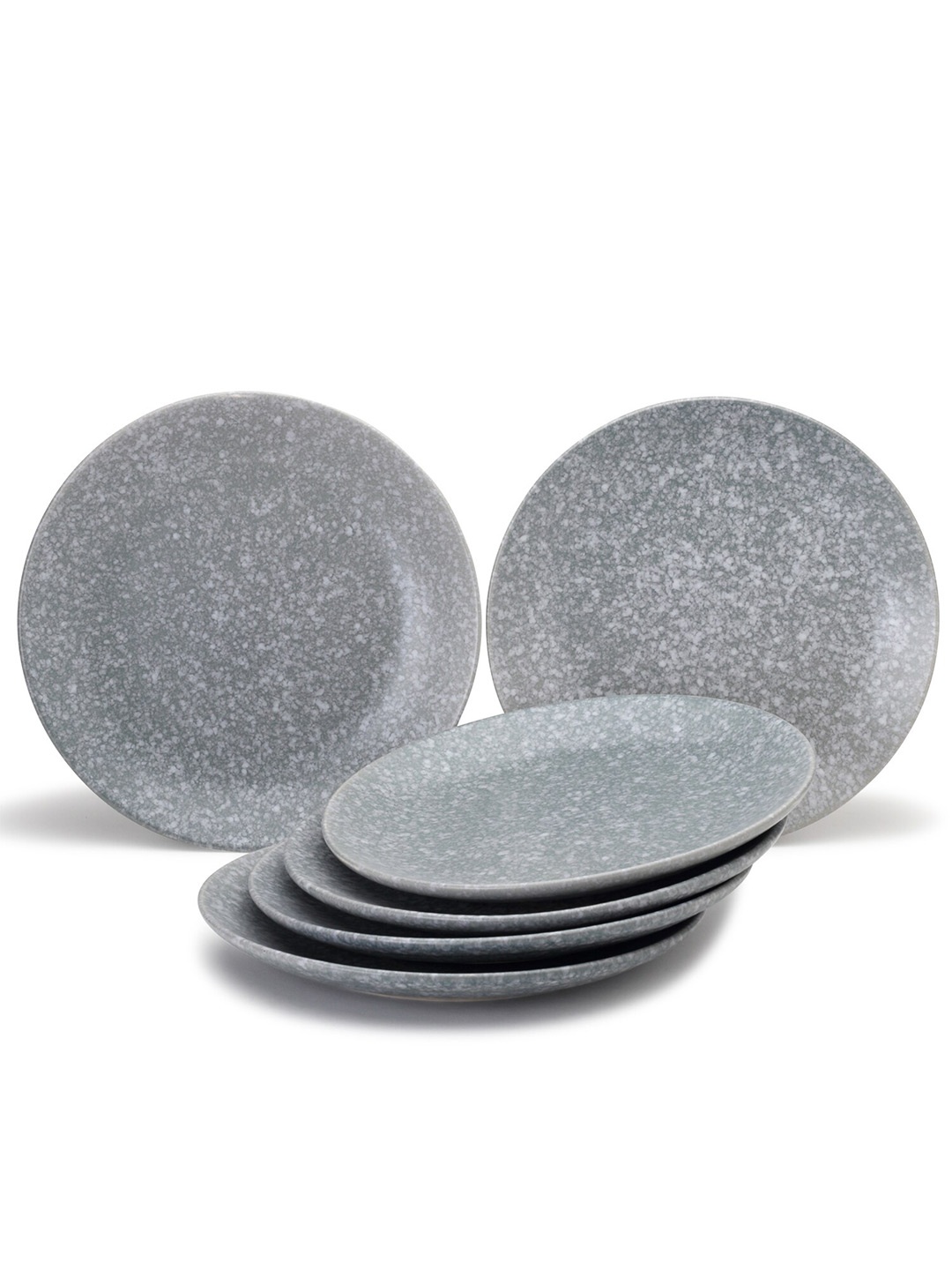 

BODHI HOUSE Grey 6 Pieces Textured Ceramic Glossy Plates