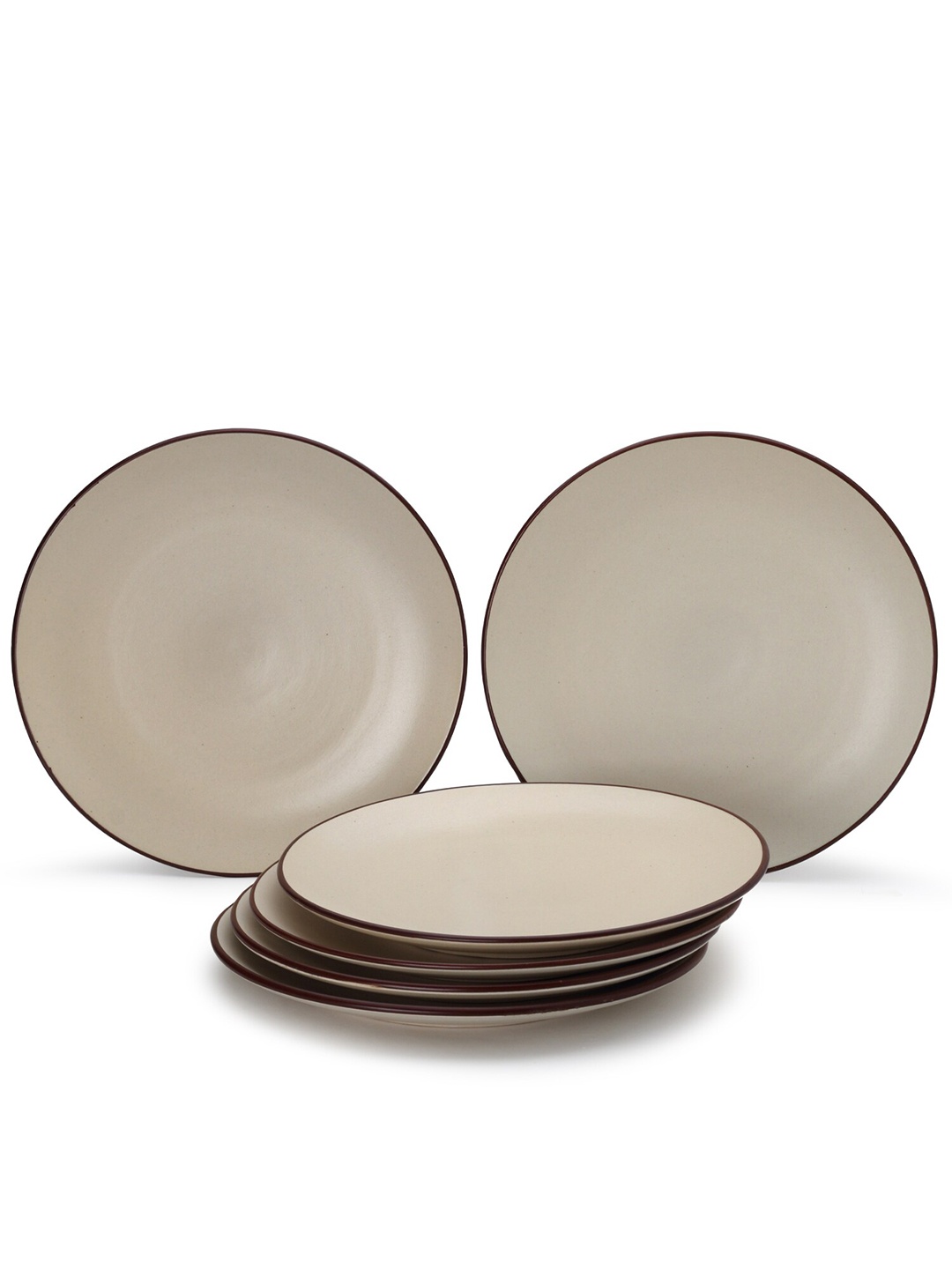 

BODHI HOUSE Brown 6 Pieces Handcrafted Ceramic Glossy Plates