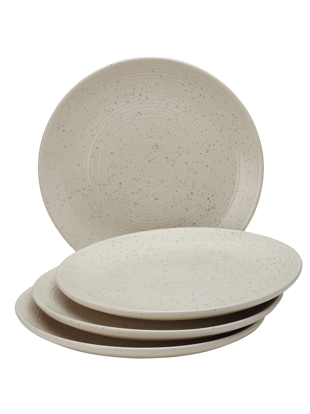 

BODHI HOUSE 4 Pieces White Textured Ceramic Glossy Plates