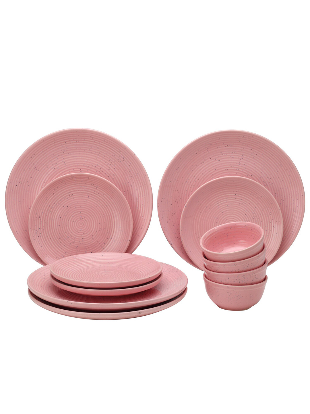 

BODHI HOUSE Pink 12 Pieces Handcrafted Ceramic Glossy Dinner Set