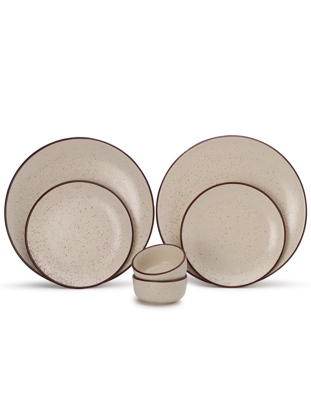 

BODHI HOUSE 6 Pieces Beige Ceramic Glossy Dinner Set