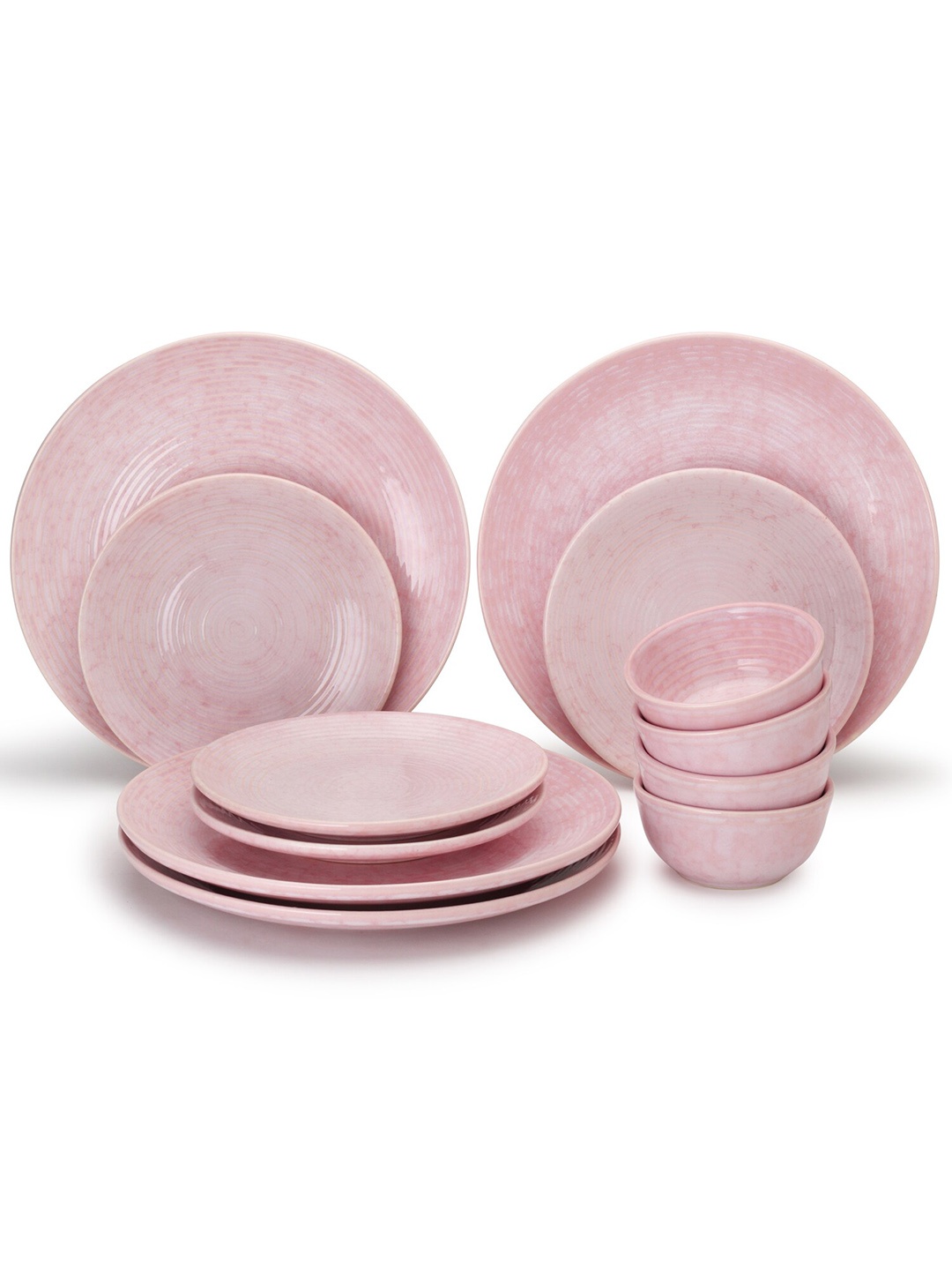 

BODHI HOUSE Pink 12 Pieces Ceramic Glossy Dinner Set