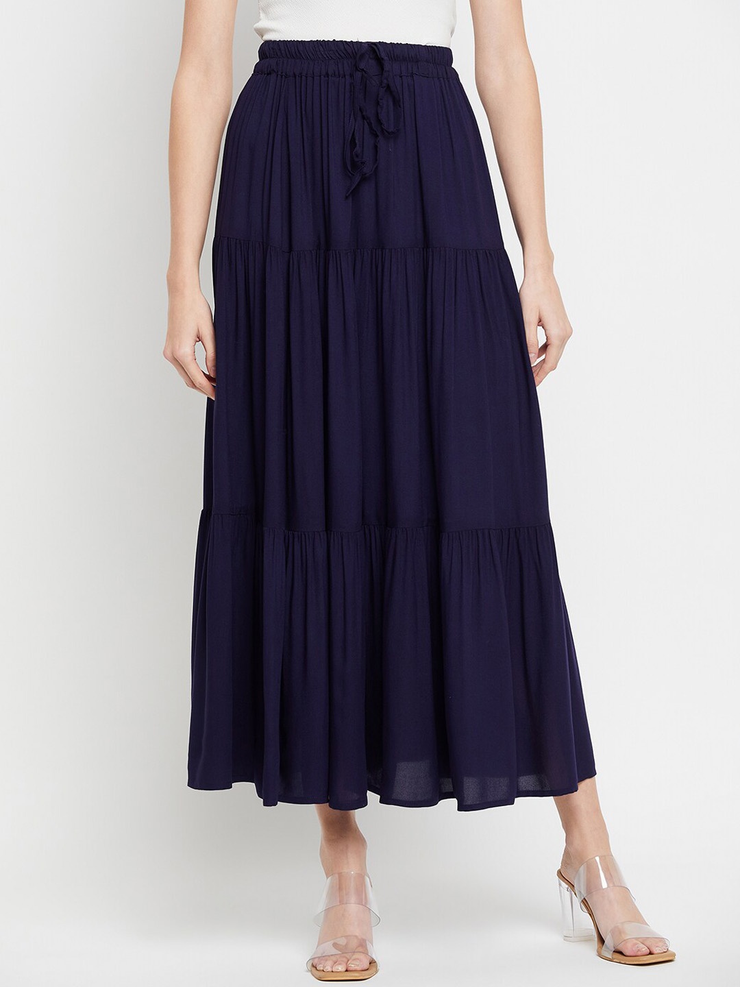 

NABIA Tiered Maxi Skirts, Blue