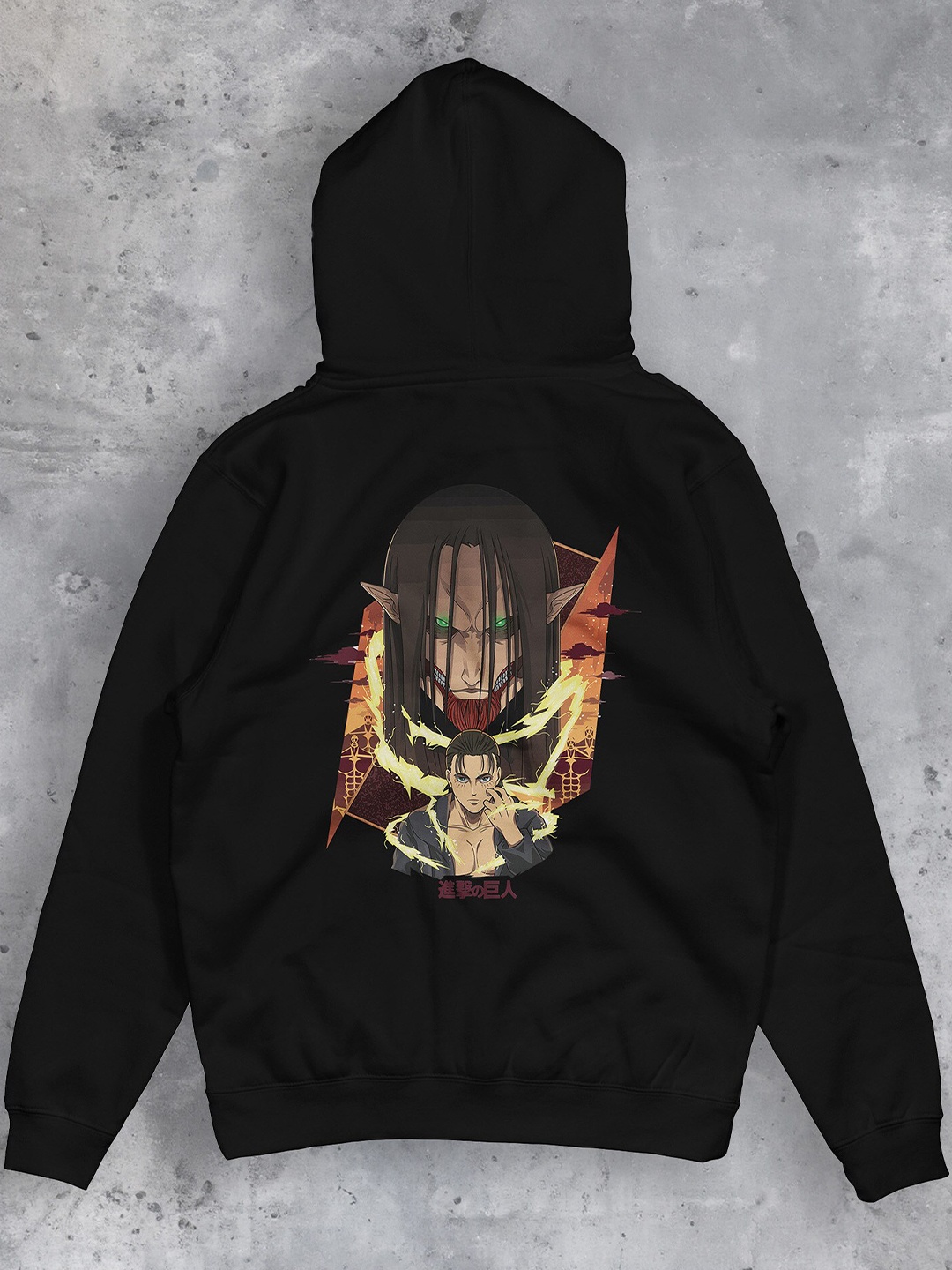 

fanideaz Men Black Printed Hooded Sweatshirt