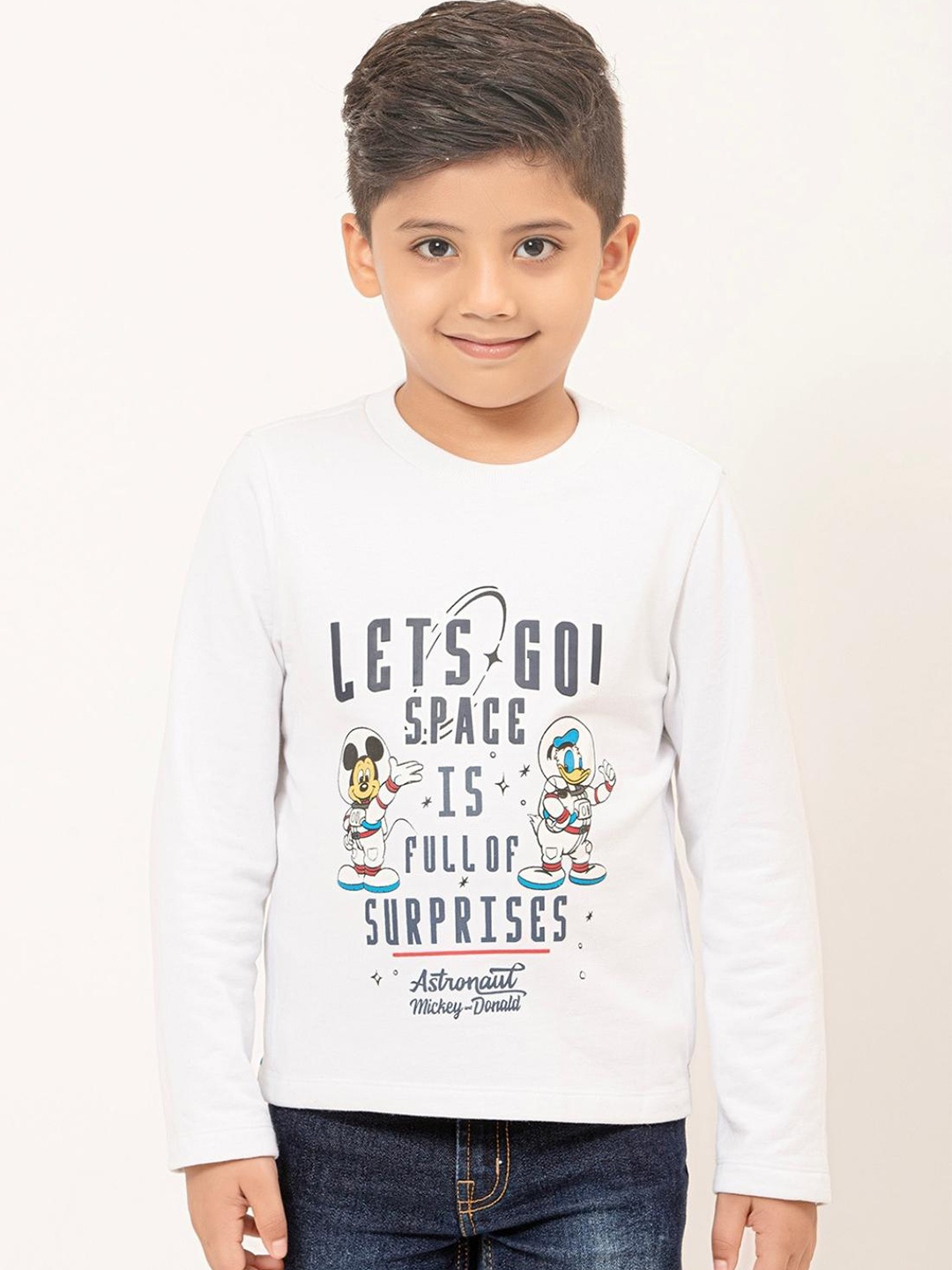 

One Friday Boys Typography Printed Round Neck T-shirt, White