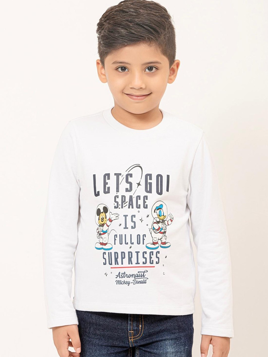 

One Friday Boys Typography Printed Round Neck T-shirt, White