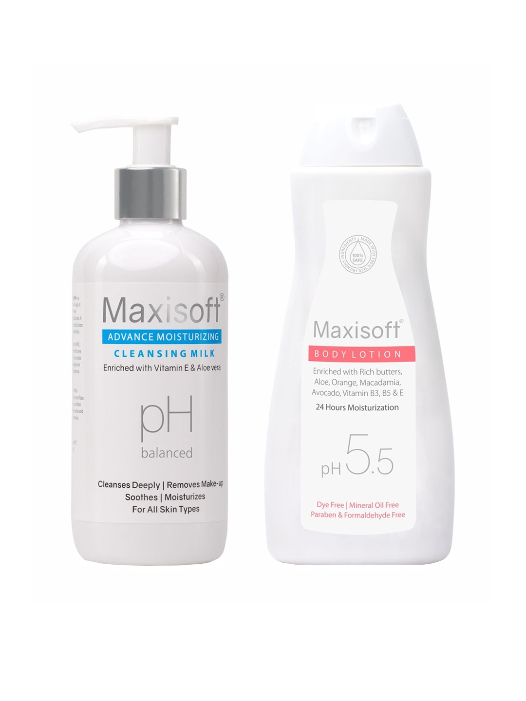 

Maxisoft Winter Care Combo - Moisturising Cleansing Milk 300ml & Body Lotion 200ml, White