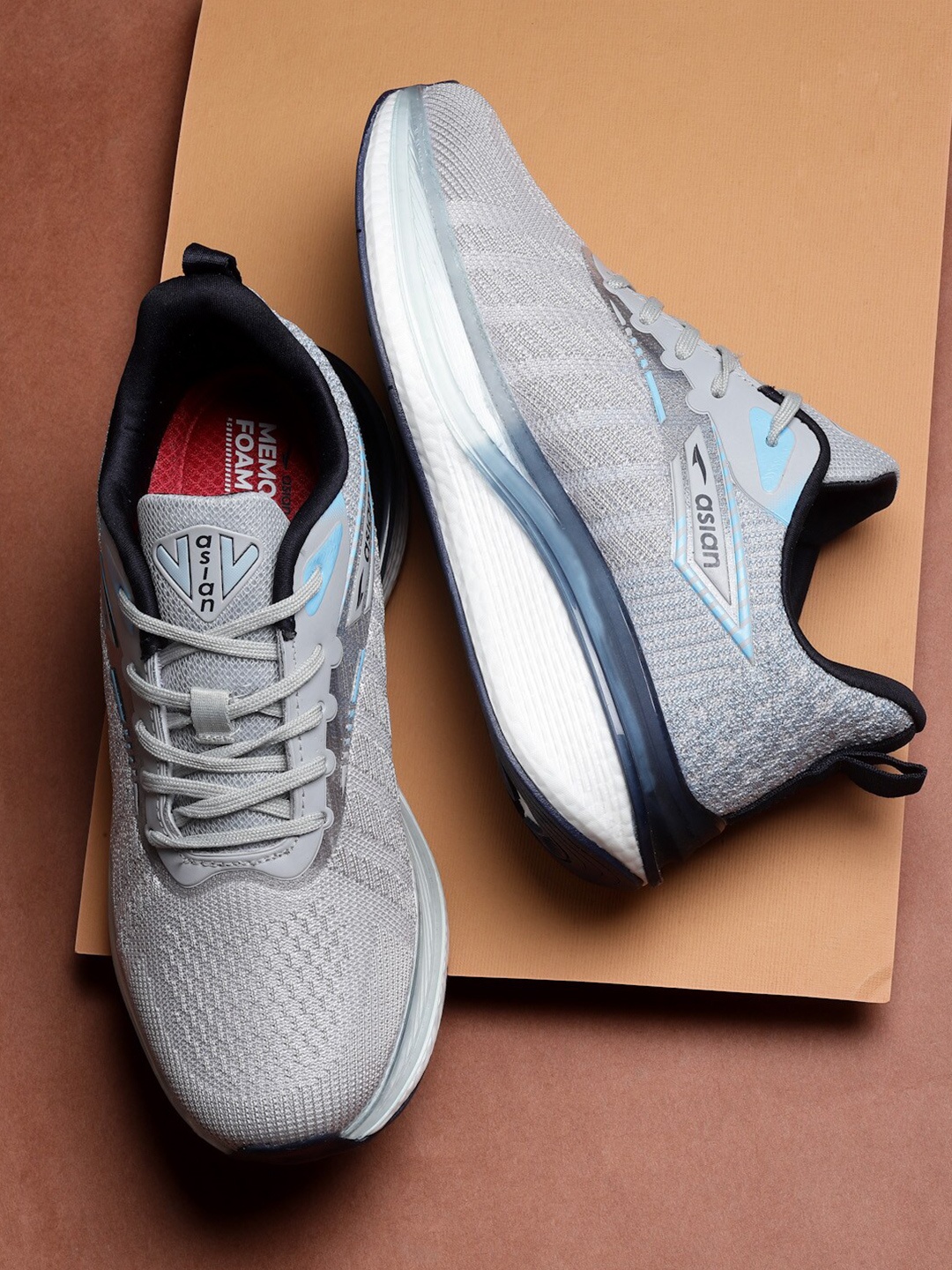 

ASIAN Men LIGHTFOAM-01 Mesh Running Shoes, Grey