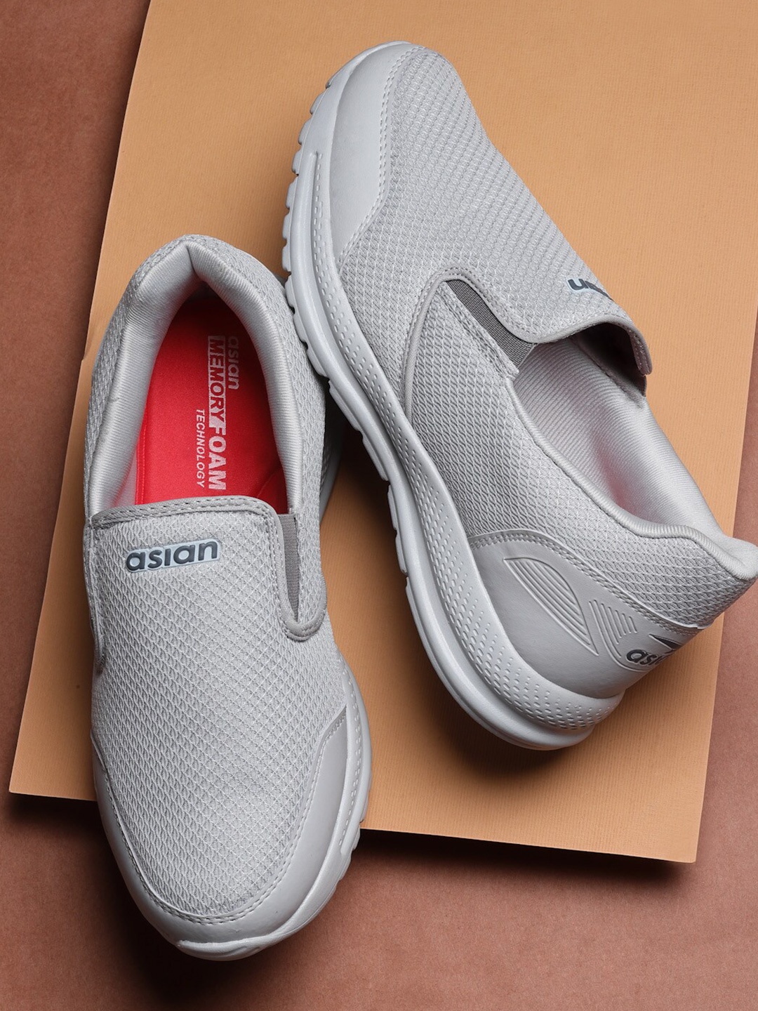 

ASIAN Men SUPERWALK-17 Slip-On Running Shoes, Grey