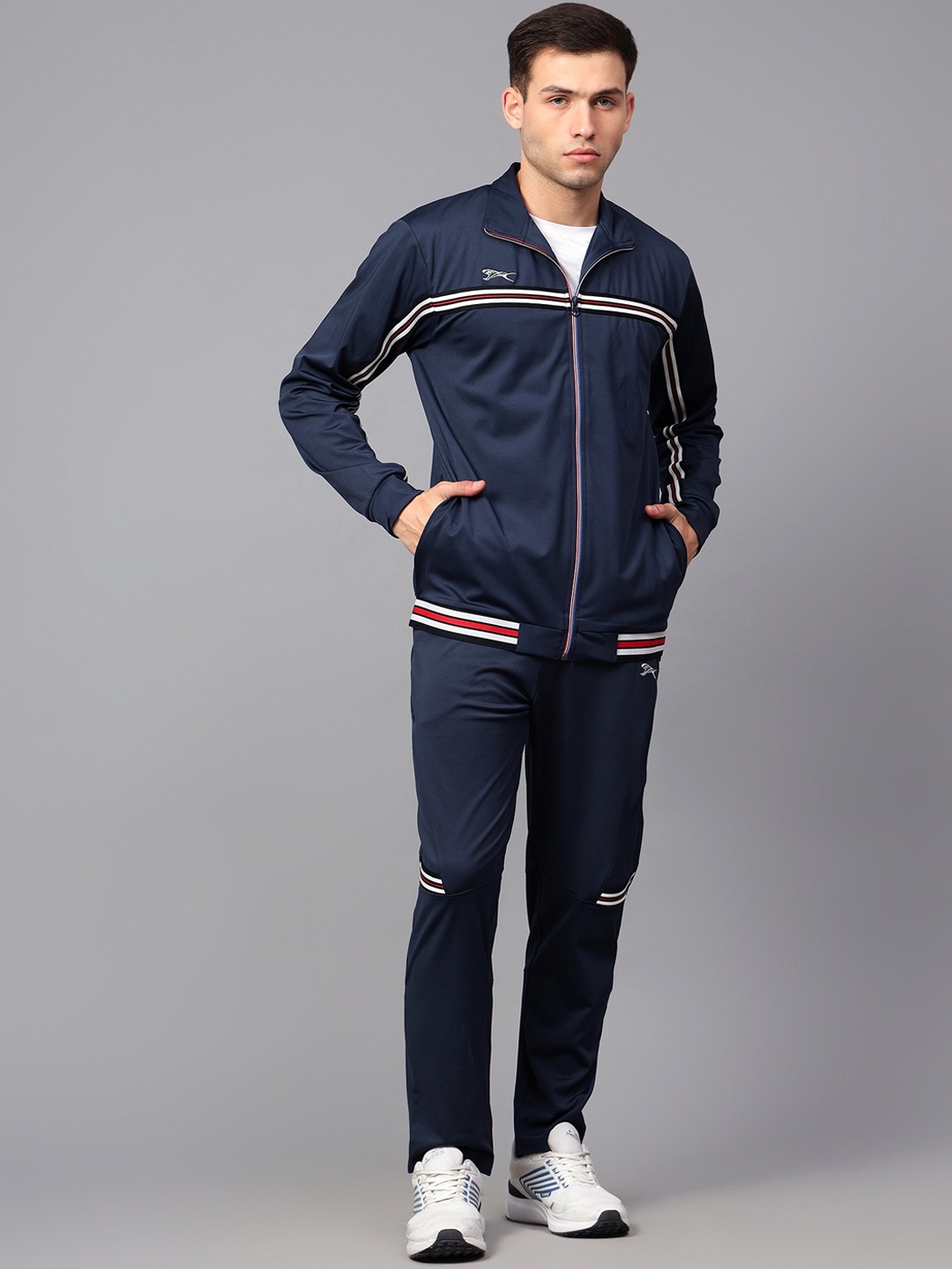 

Shiv Naresh Men Zip-Up Tracksuits, Navy blue