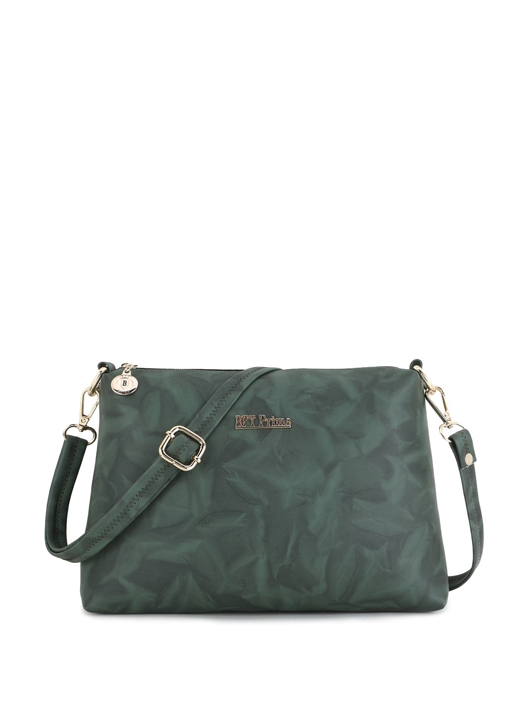 

WOMEN MARKS Abstract Printed Structured Sling Bag, Sea green