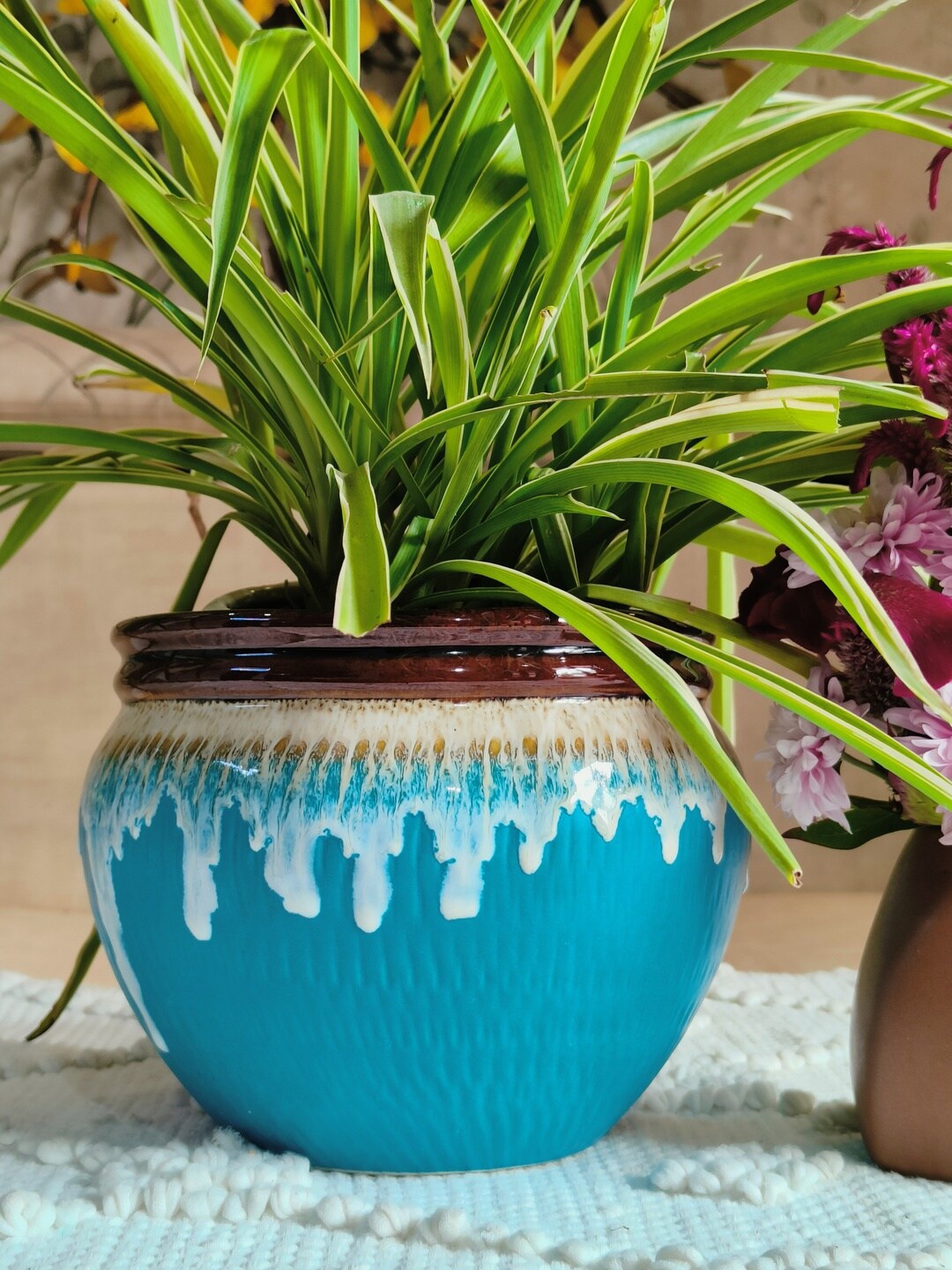 

NIYARA Blue Glacier Apple Bowl Planter