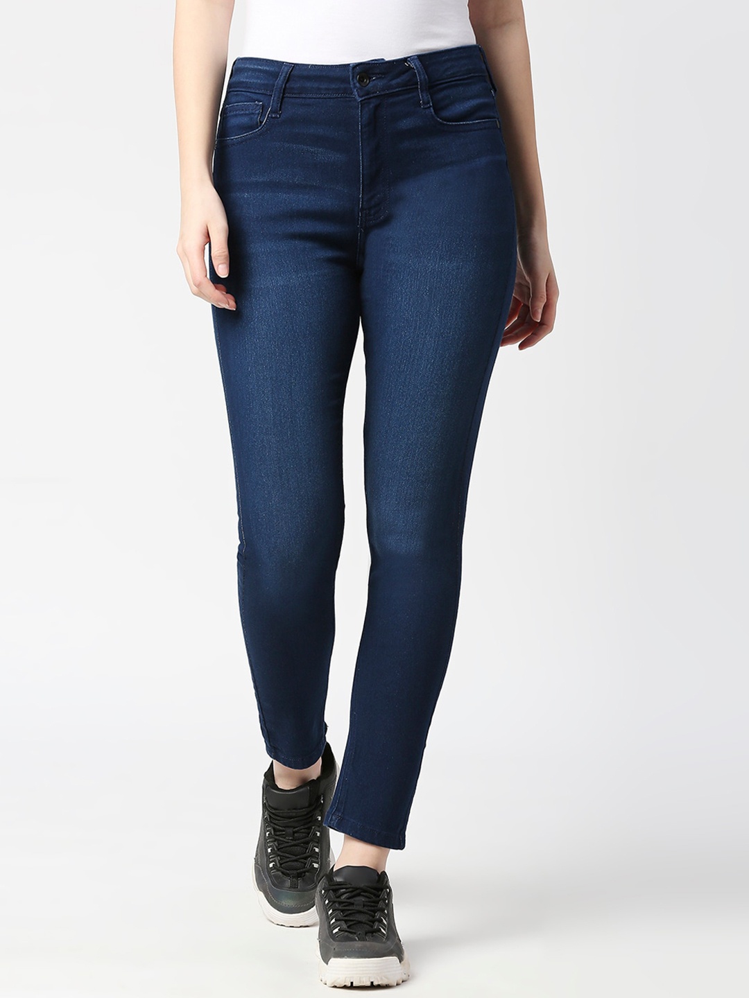 

Pepe Jeans Women Skinny Fit High-Rise Clean Look Stretchable Jeans, Blue